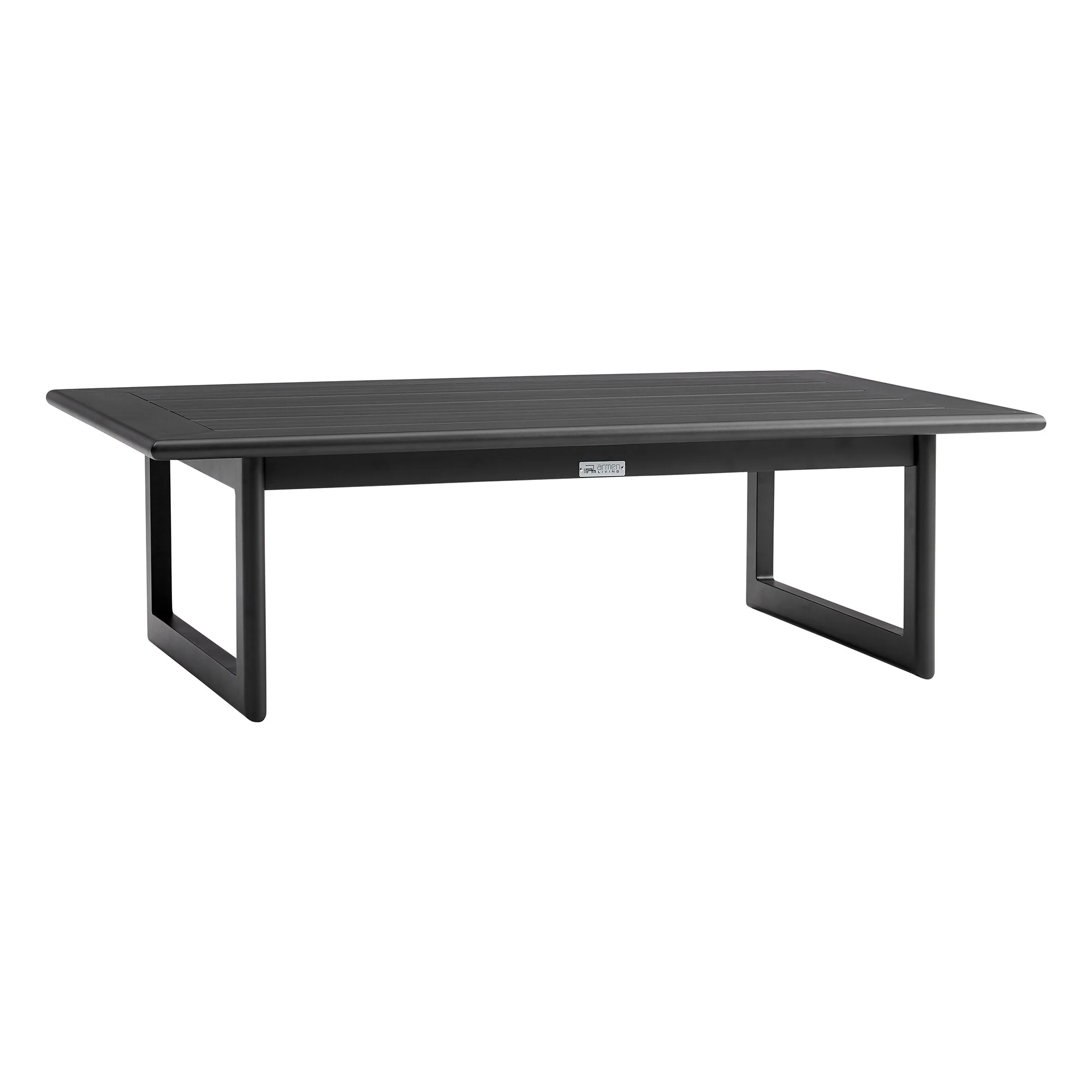 Grand 4 Piece Black Aluminum Outdoor Seating Set with Dark Gray Cushions - Image 5