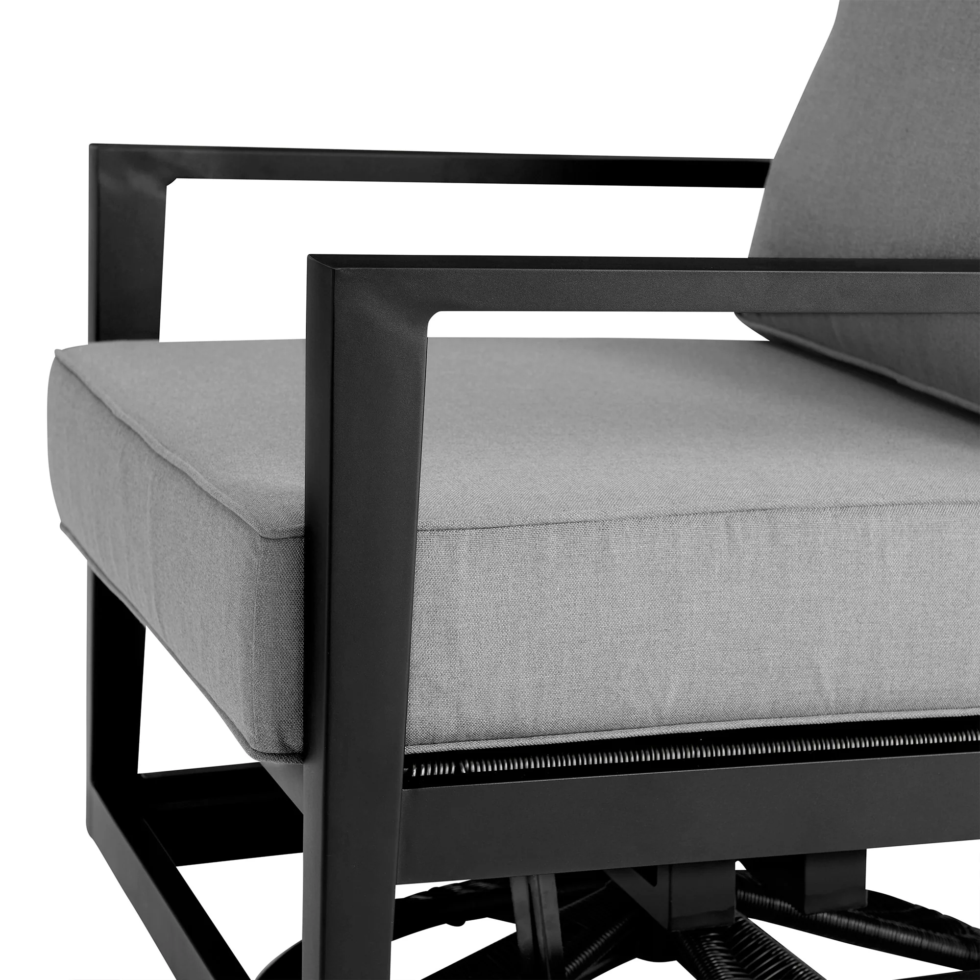 Grand Black Aluminum Outdoor Swivel Glider Chair - Image 5