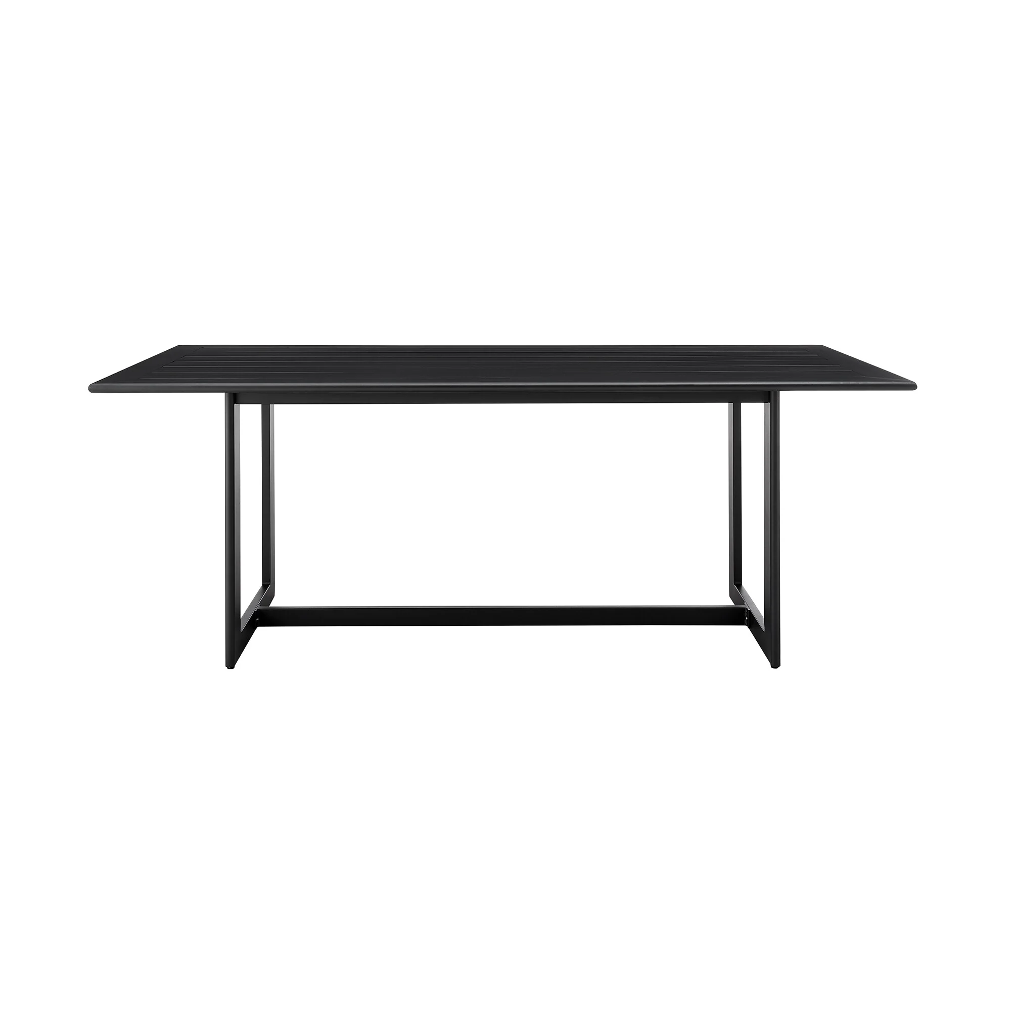 Grand Outdoor Patio 5-Piece Dining Table Set in Aluminum with Gray Cushions - Image 2