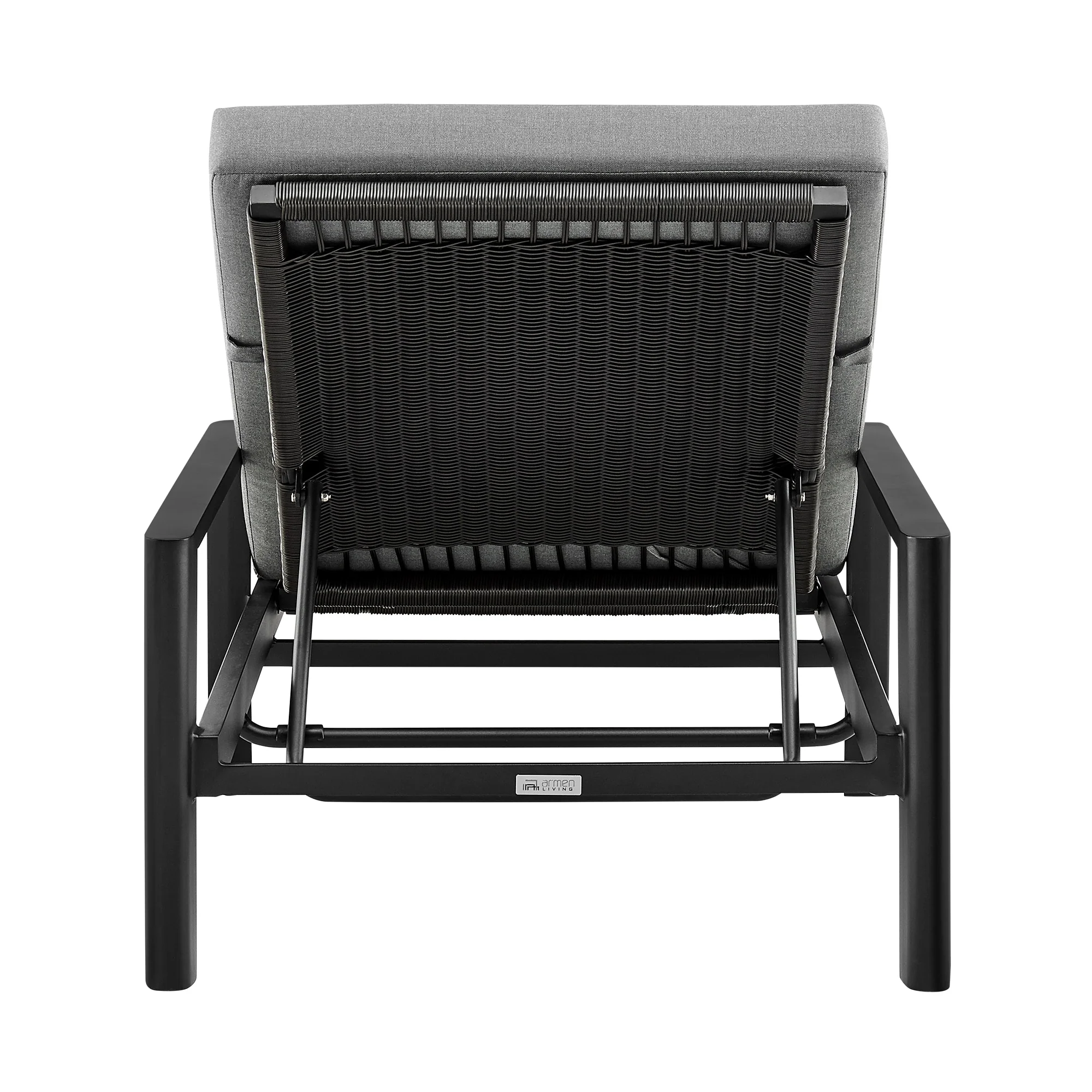Grand Outdoor Patio Adjustable Chaise Lounge Chair in Aluminum with Gray Cushions - Image 5