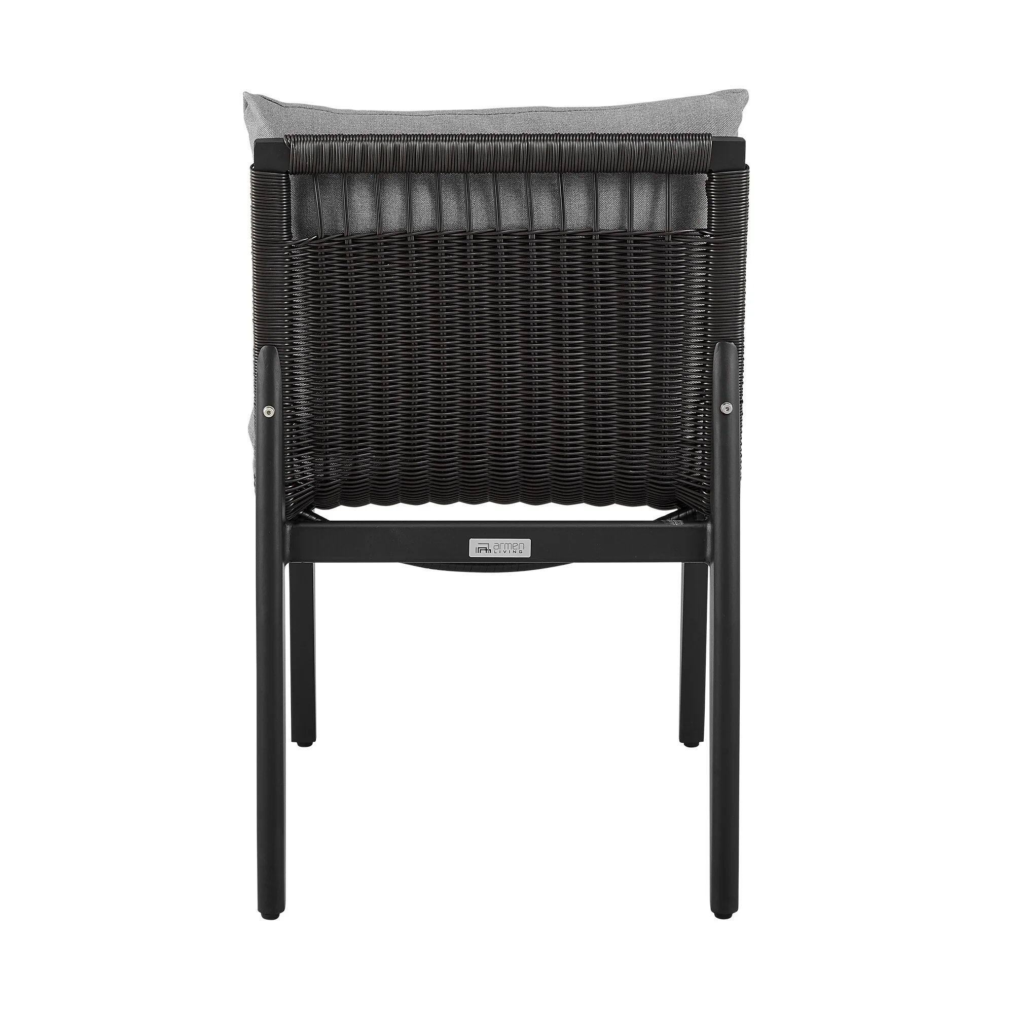 Grand Outdoor Patio Dining Chairs in Aluminum with Gray Cushions (Set of 2) - Image 6