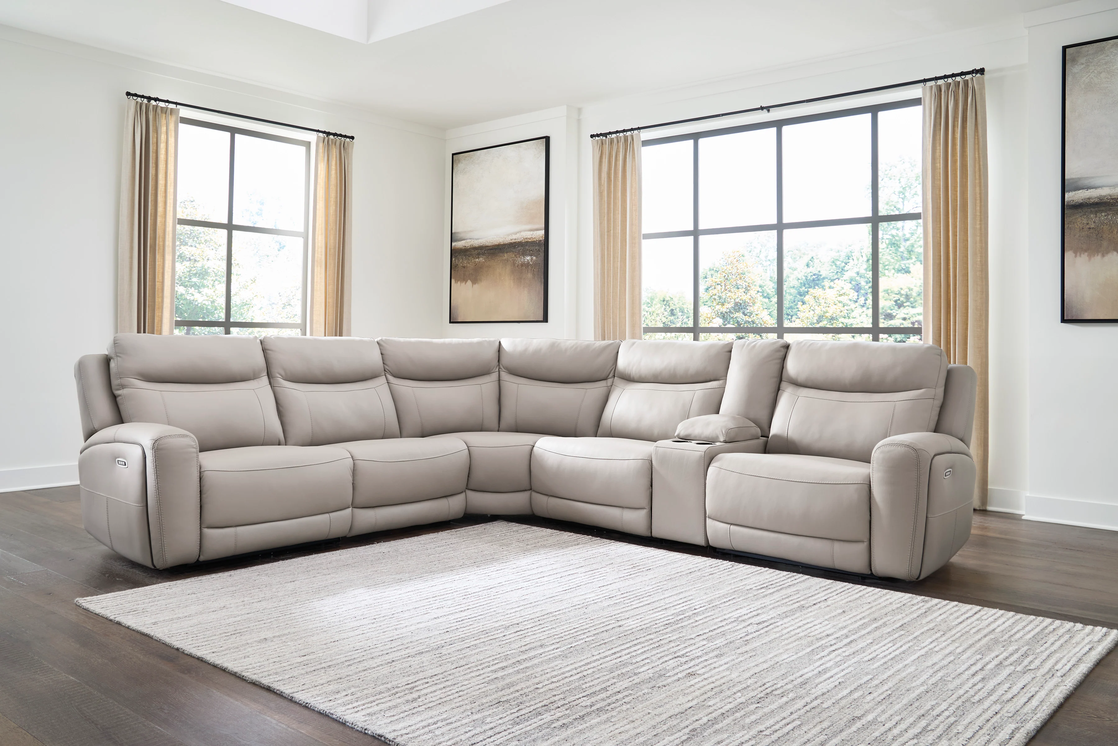 Gravier 5-Piece Power Reclining Sectional with Power Armless Recliner - Image 2
