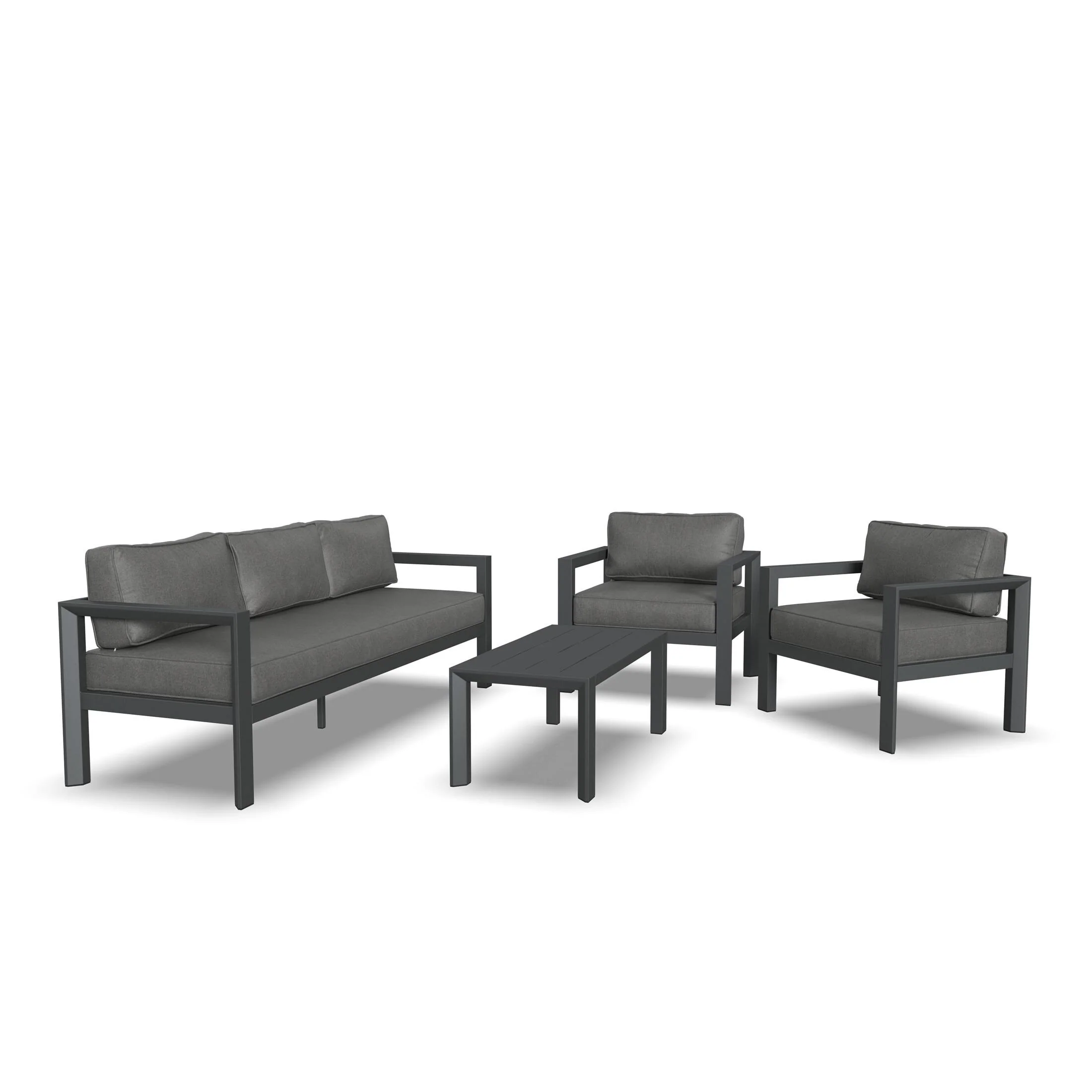 Grayton Outdoor Aluminum Sofa 4-Piece Set - Image 5