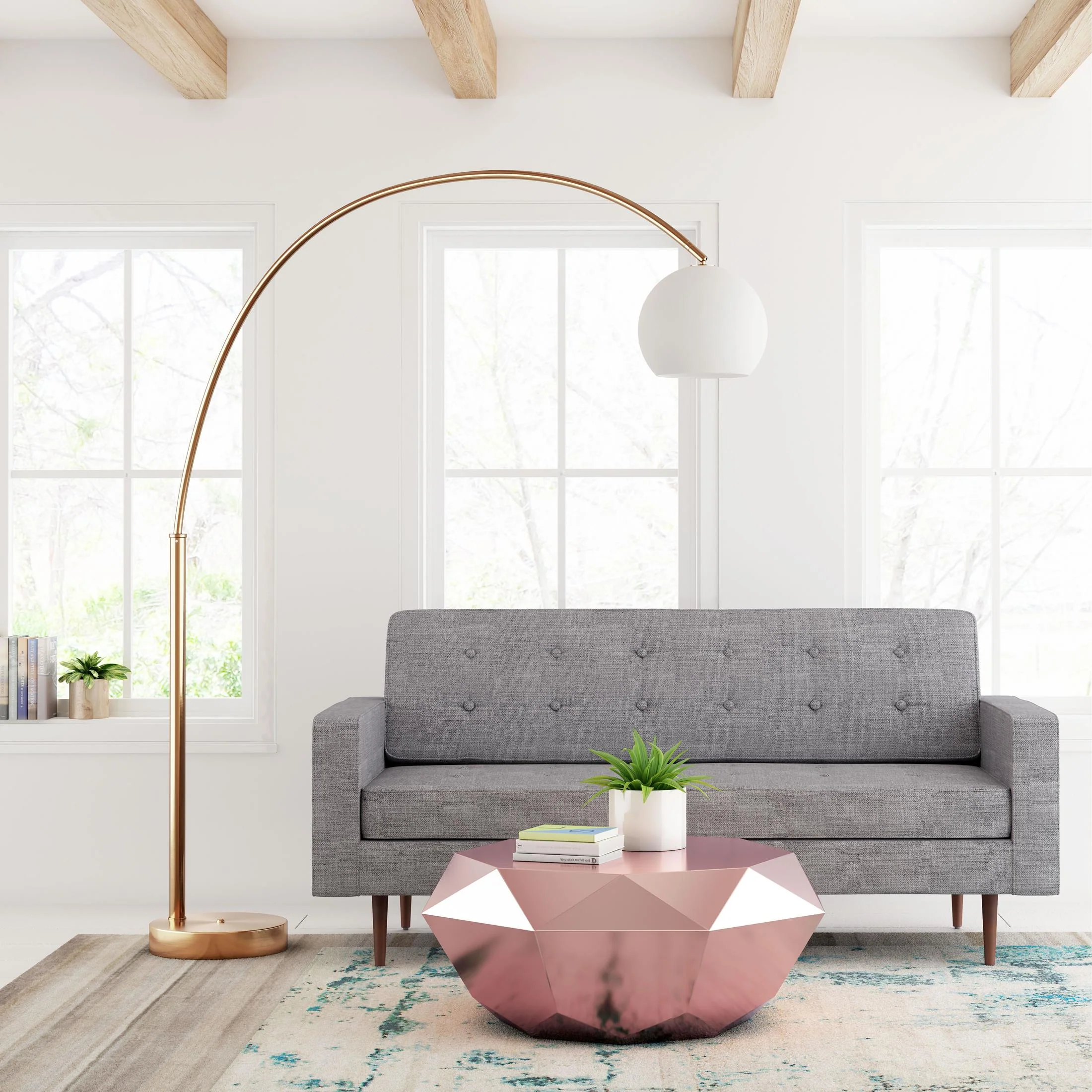 Griffith Floor Lamp Brass - Image 2
