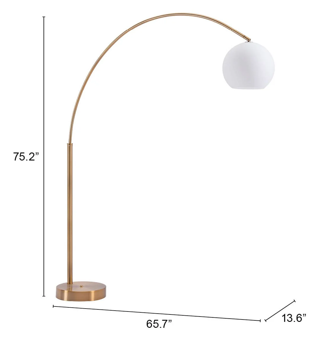 Griffith Floor Lamp Brass - Image 3