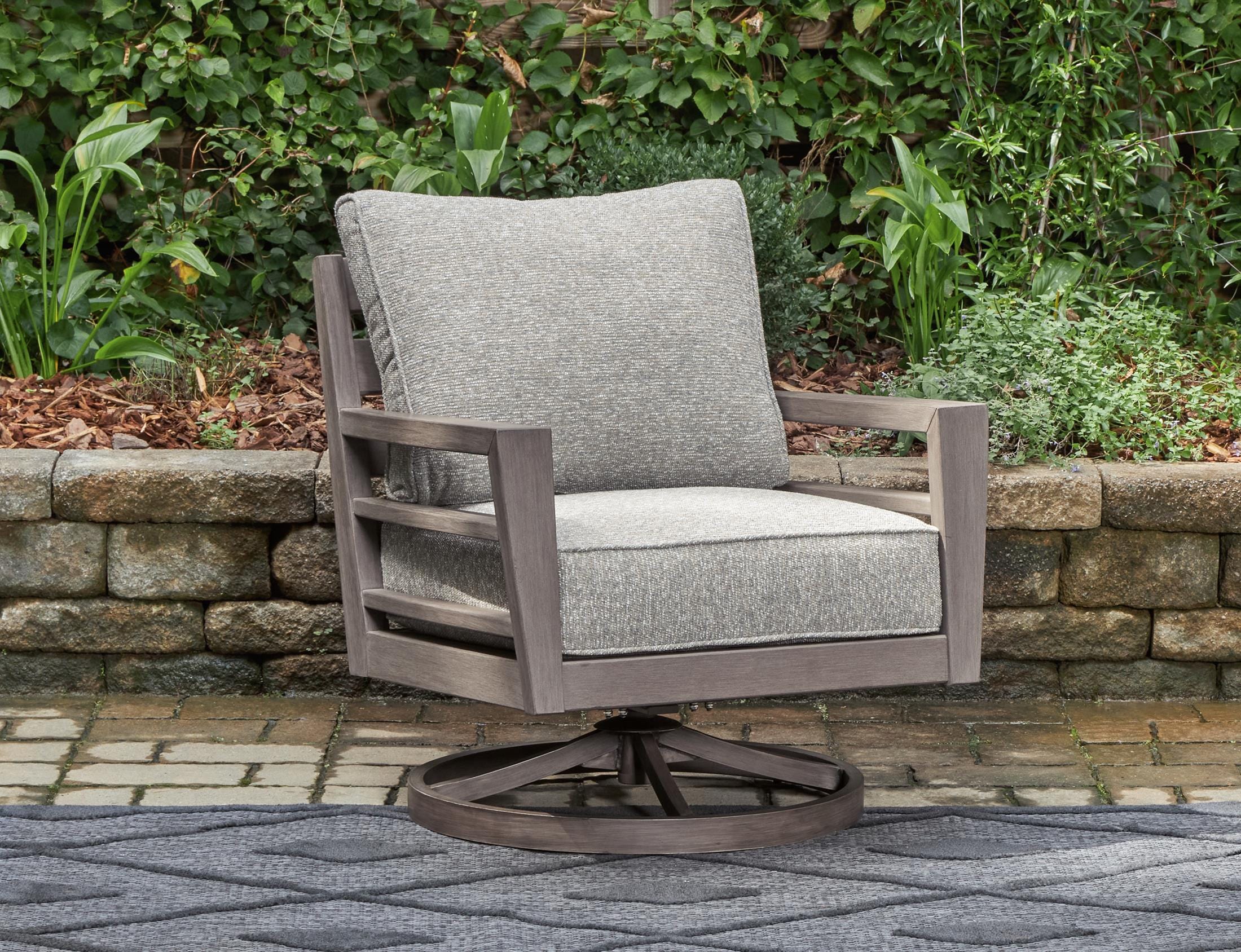 Ashley Hillside Bard Outdoor Patio Swivel Lounge Chair with Cushion - Image 5