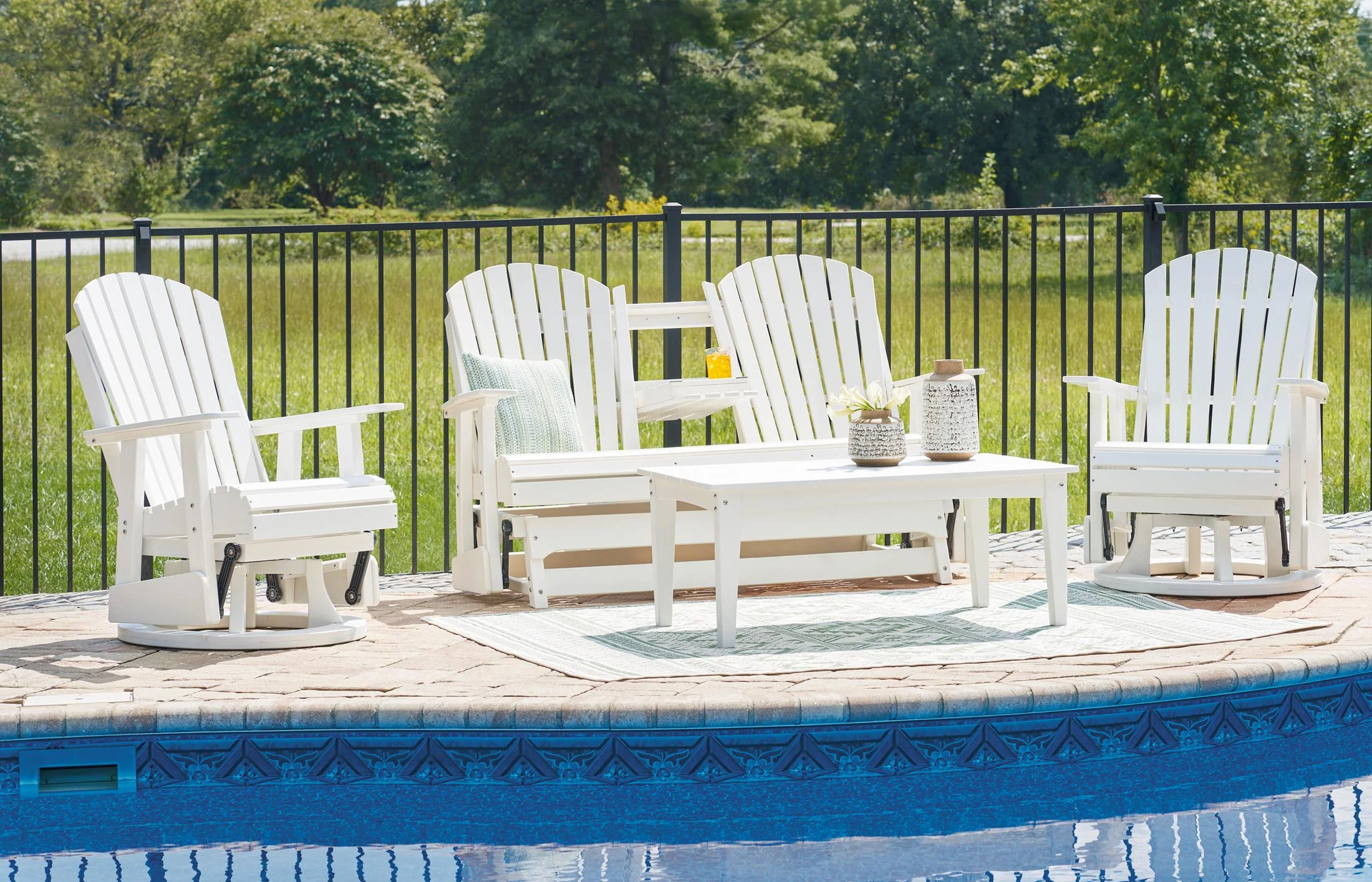 Hyland Wave Outdoor Glider Loveseat - Image 5