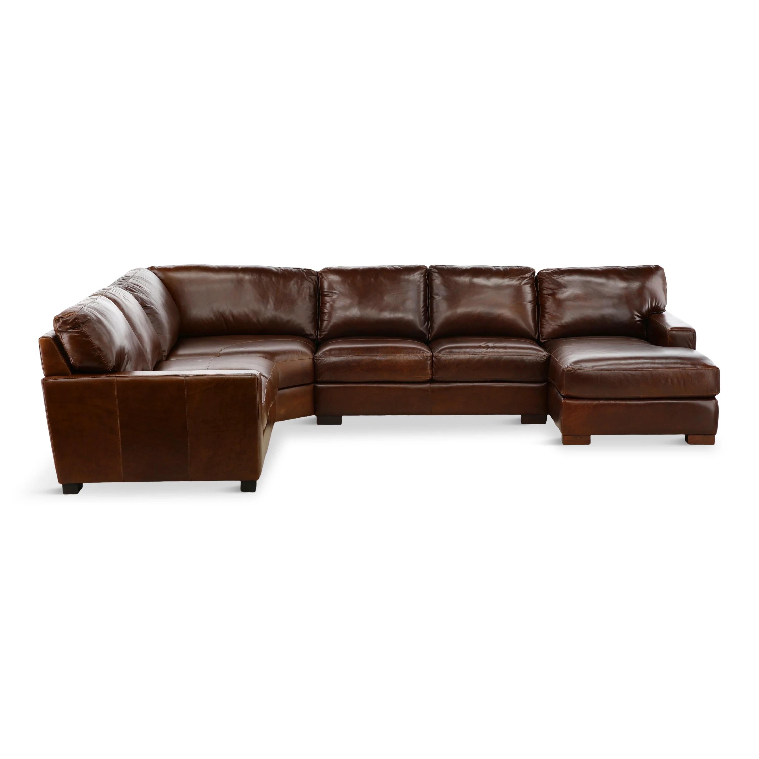 Riccardo Leather 4-Piece Sectional with Chaise - Image 3