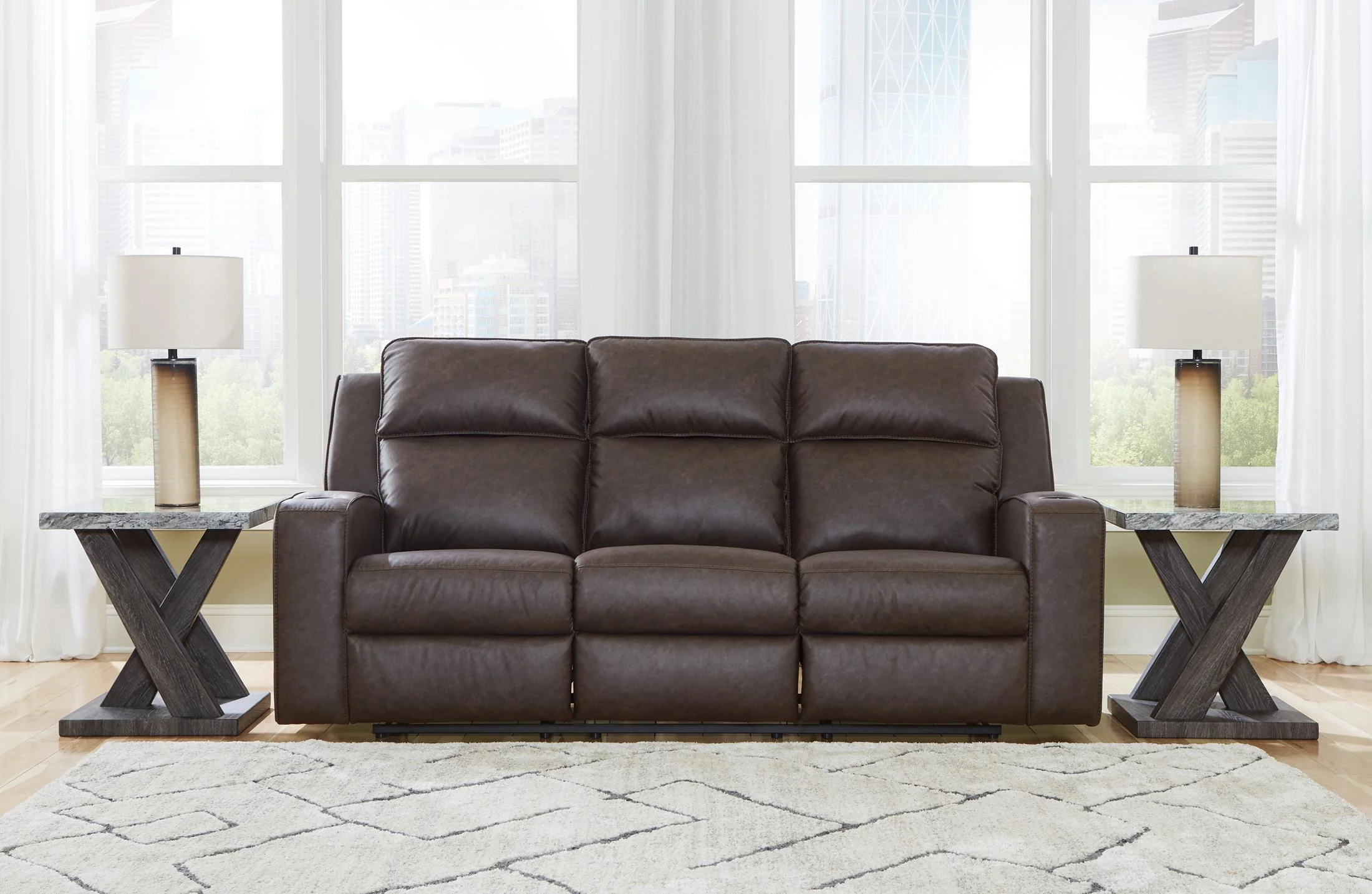 Lavenhorne Reclining Sofa with Drop Down Table - Image 3