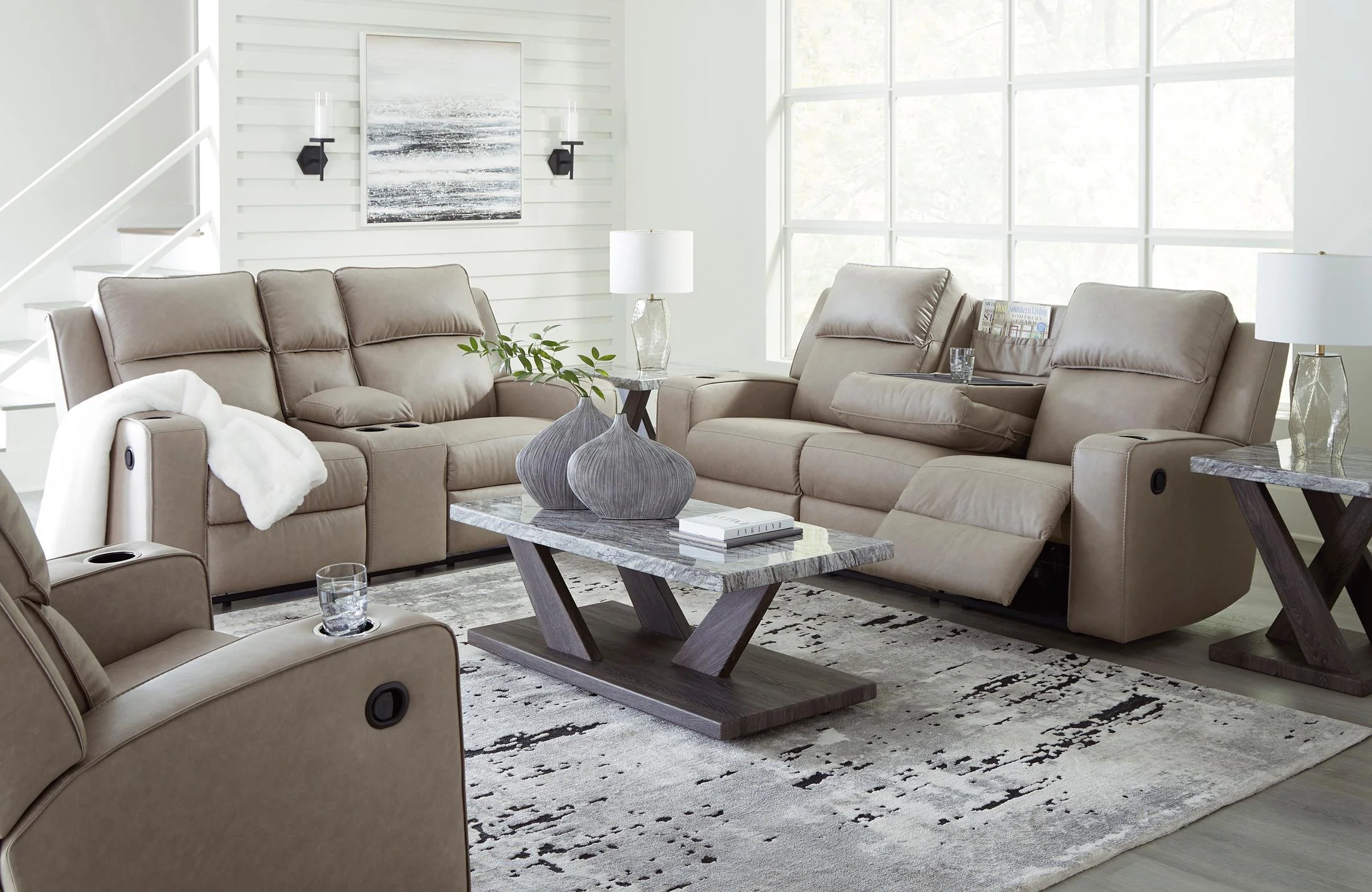 Lavenhorne Reclining Sofa with Drop Down Table - Image 5