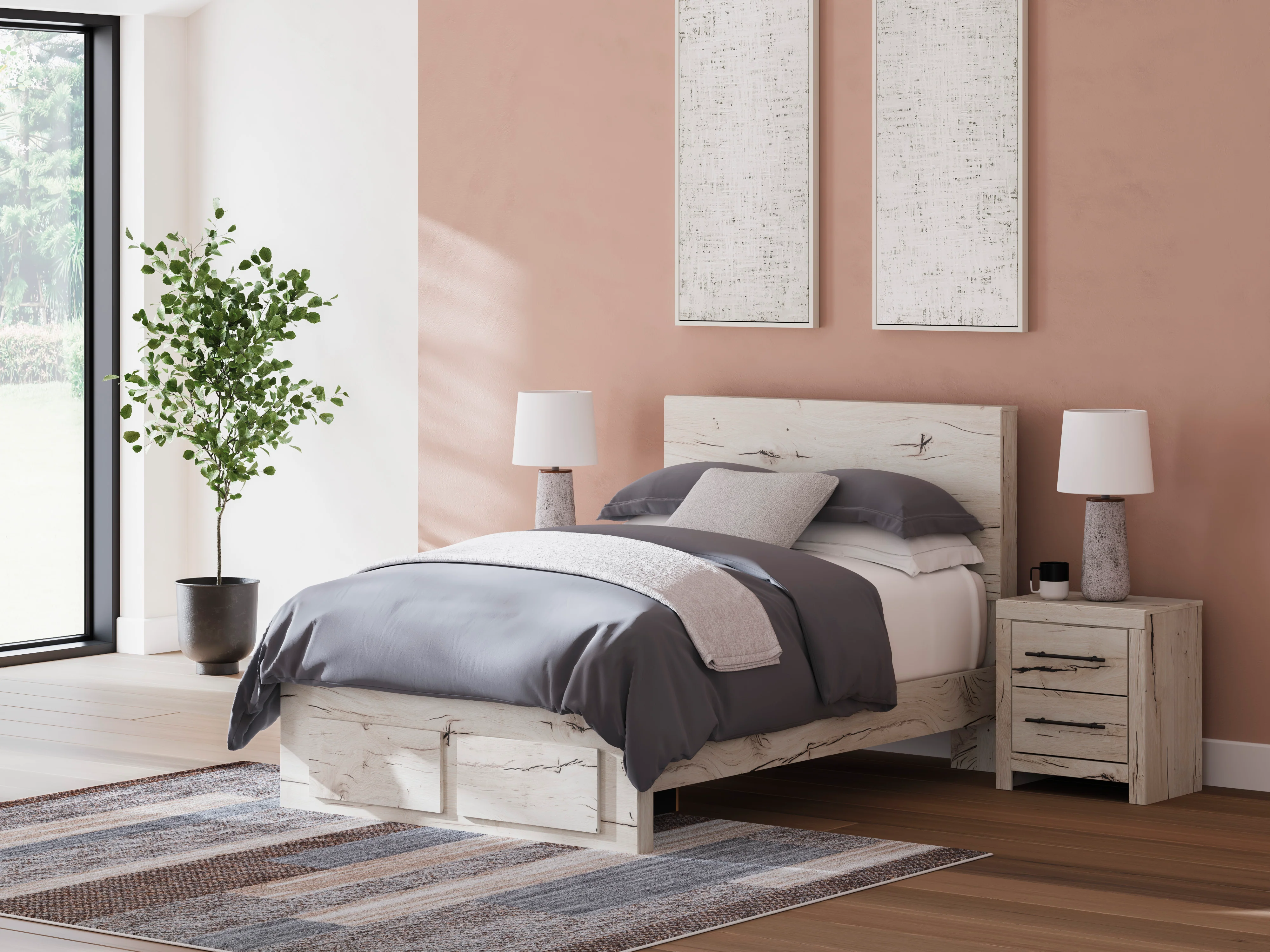 Ashley Lawroy Panel Two Drawer Storage Bed - Image 3