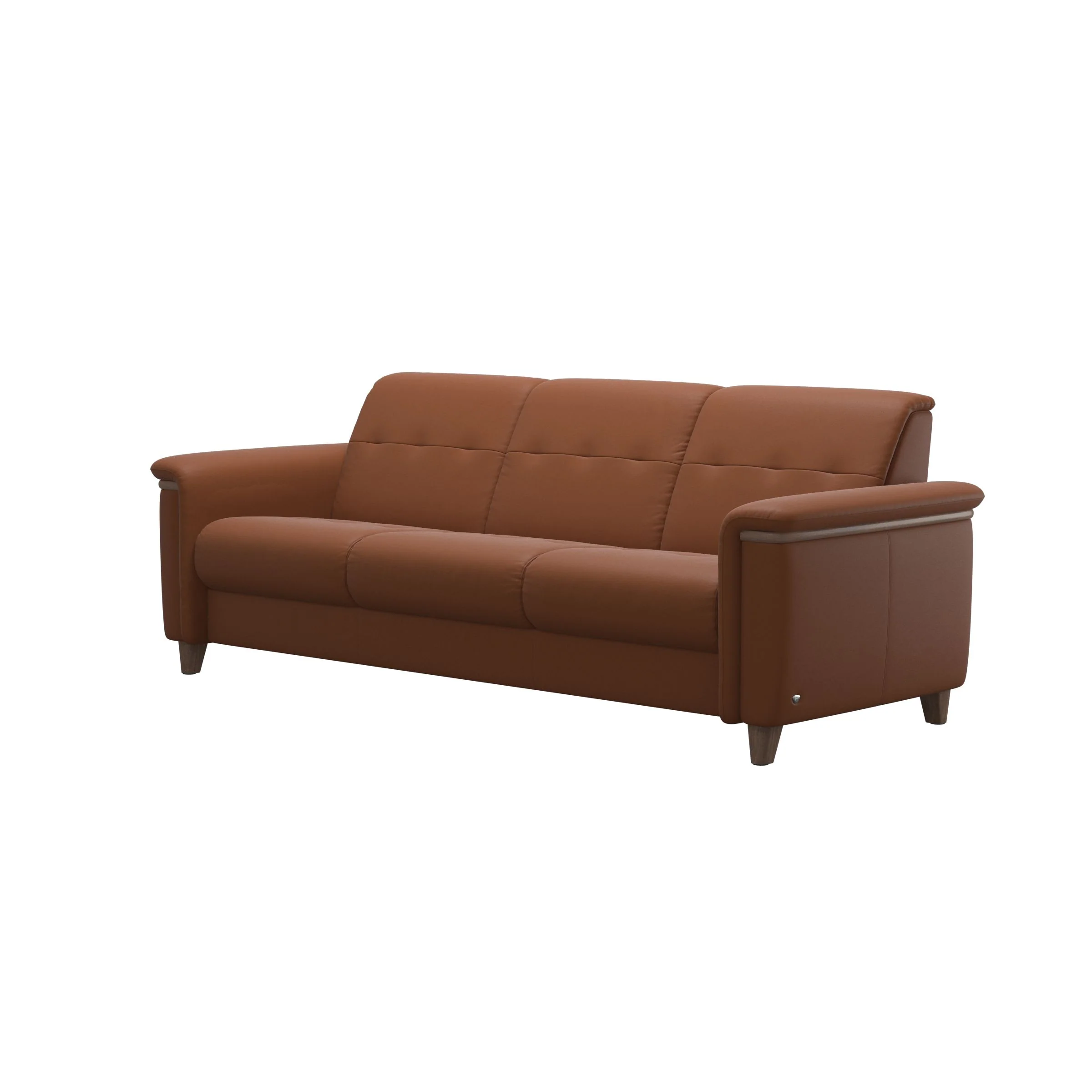 Flora Wood Leather Sofa - Image 2