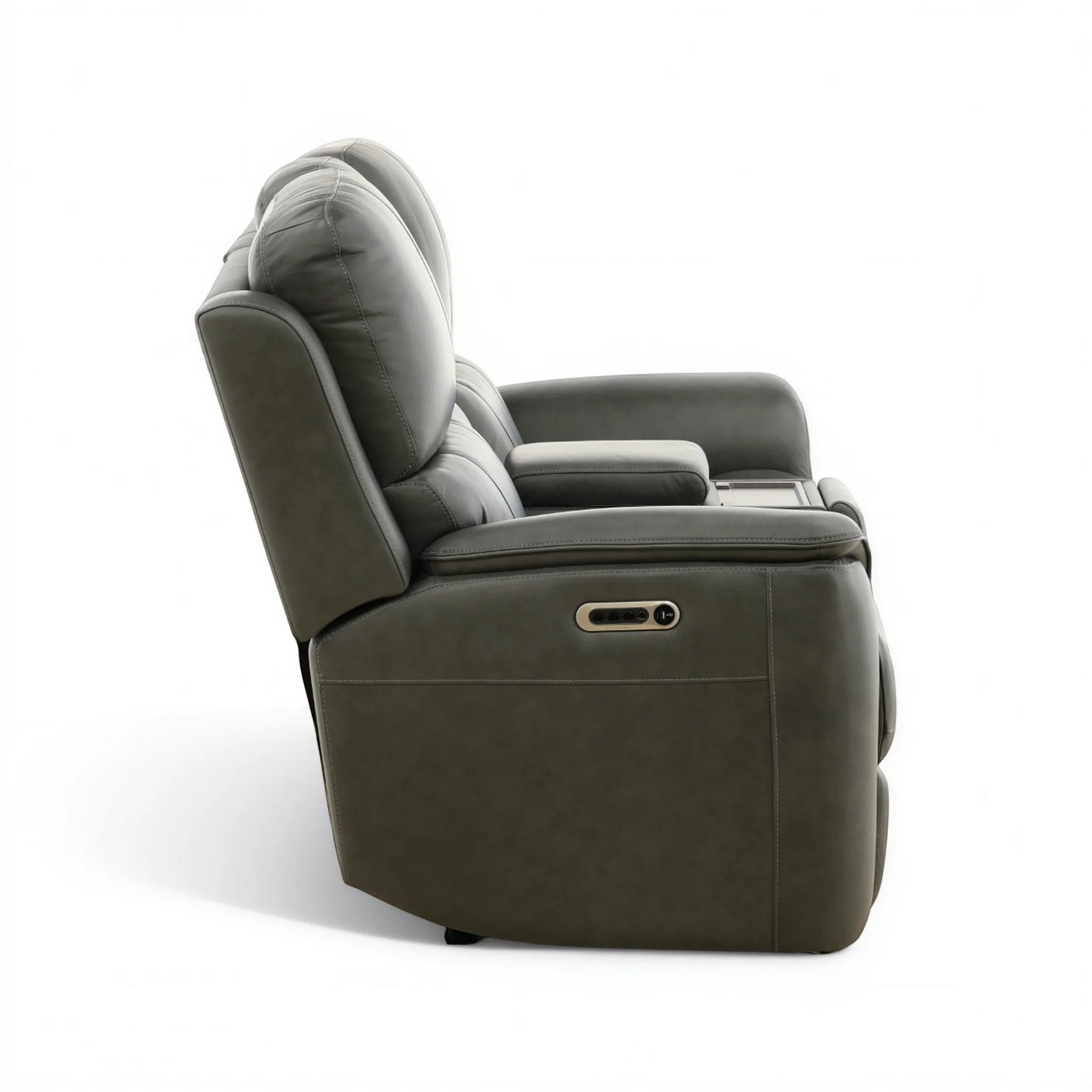 Flexsteel Grayson Leather Power Reclining Console Loveseat - Image 7