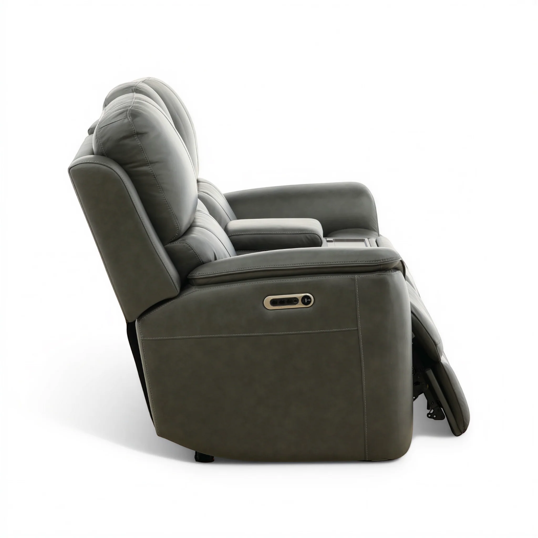 Flexsteel Grayson Leather Power Reclining Console Loveseat - Image 8