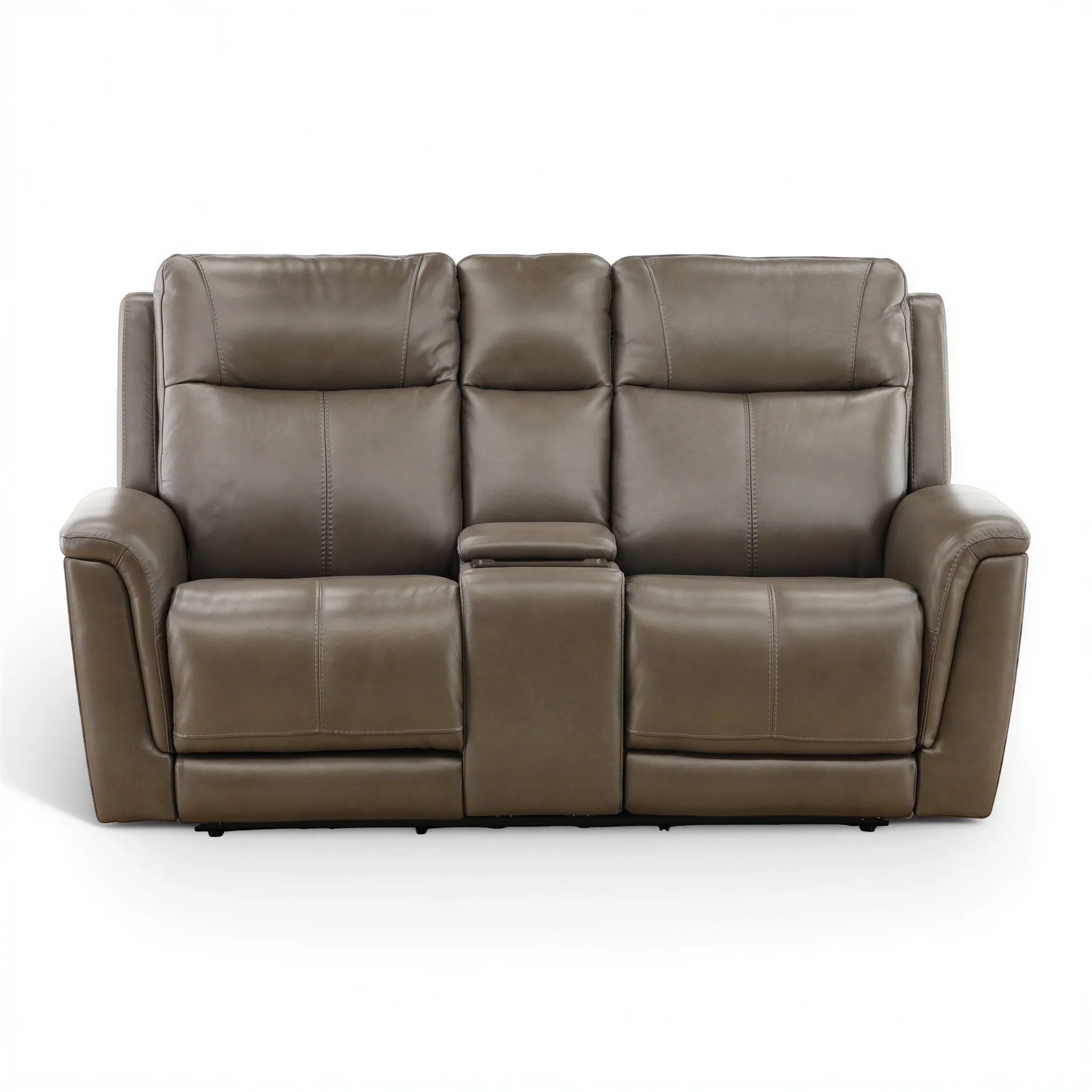 Flexsteel Trey Leather Power Reclining Console Loveseat