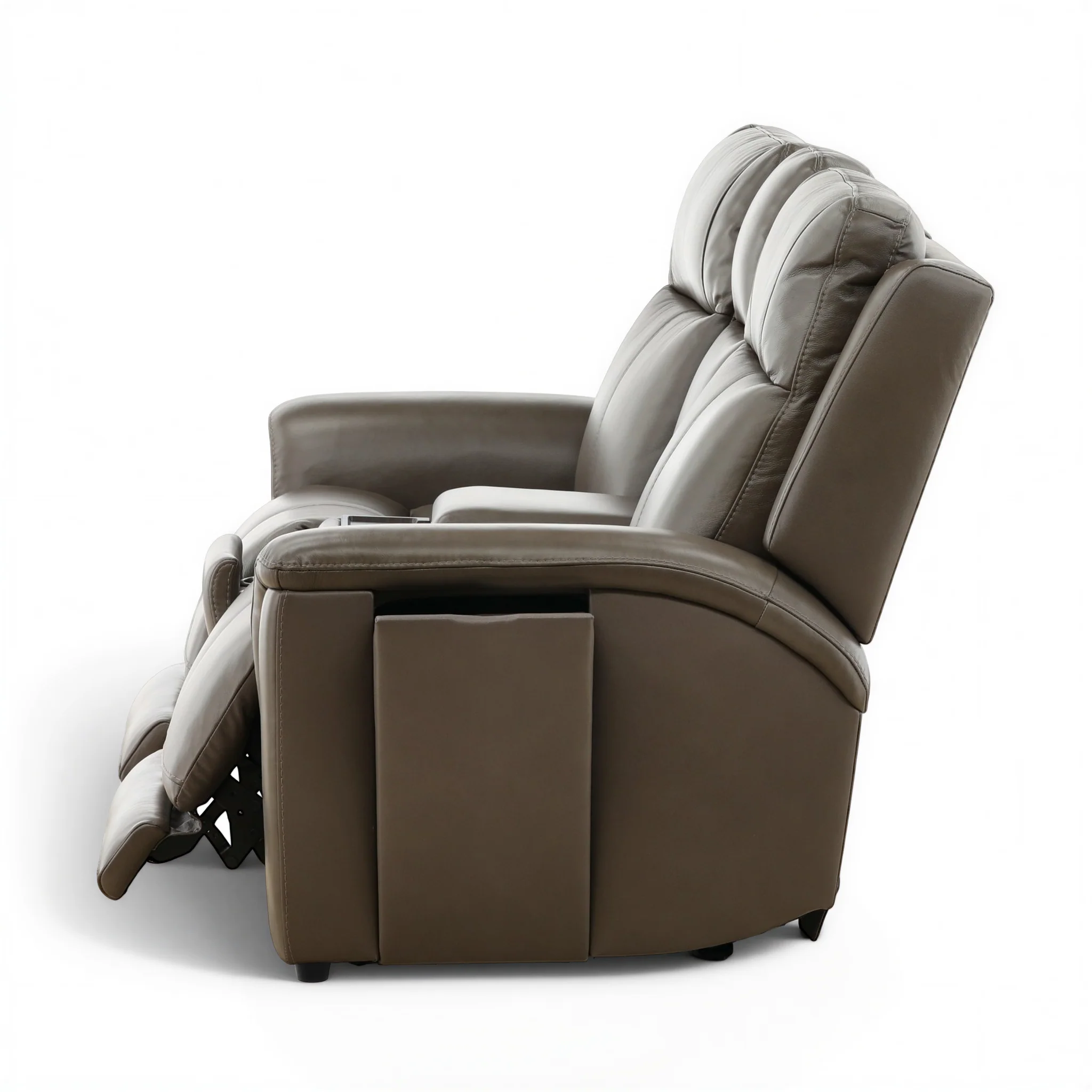 Flexsteel Trey Leather Power Reclining Console Loveseat - Image 10