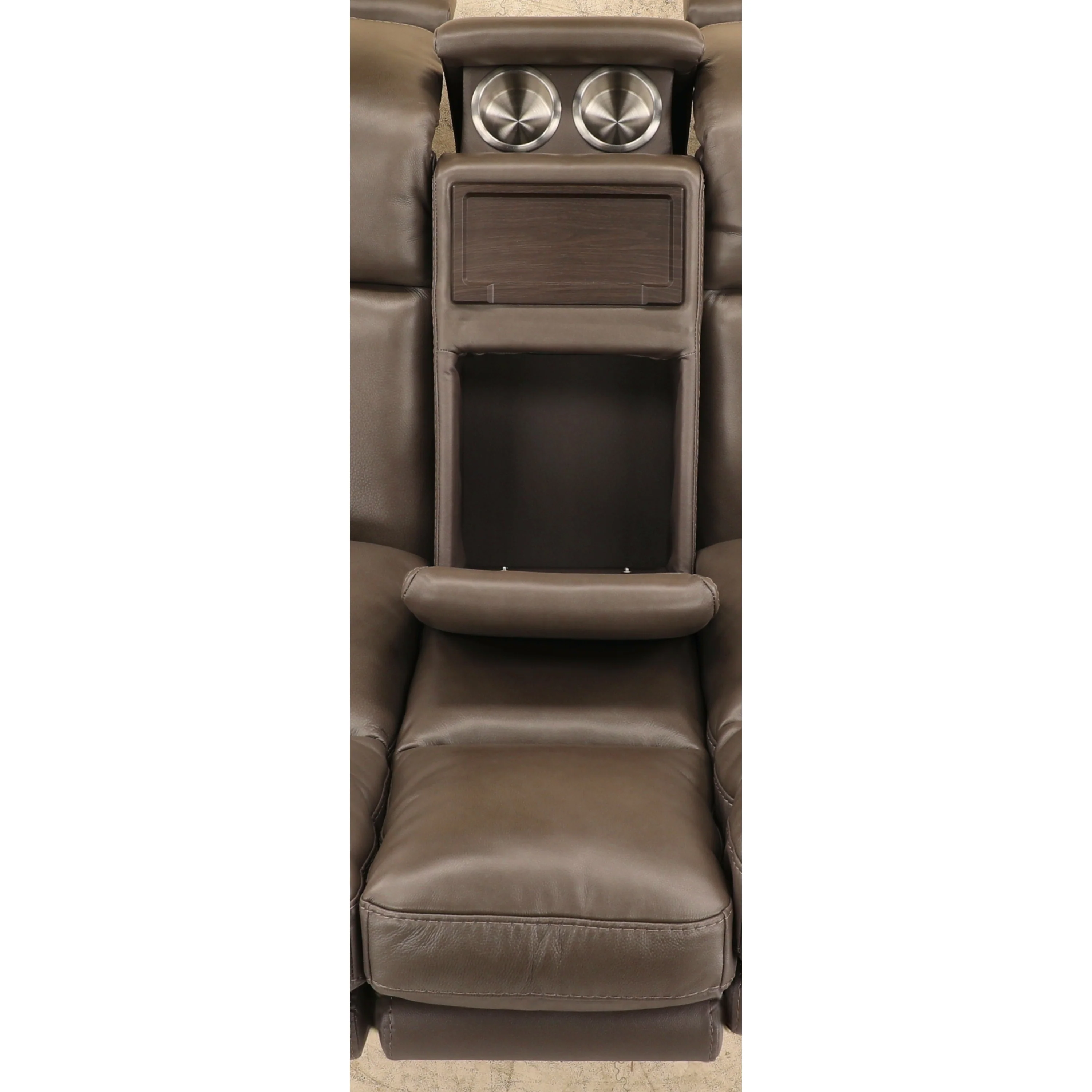 Flexsteel Trey Leather Power Reclining Console Loveseat - Image 15