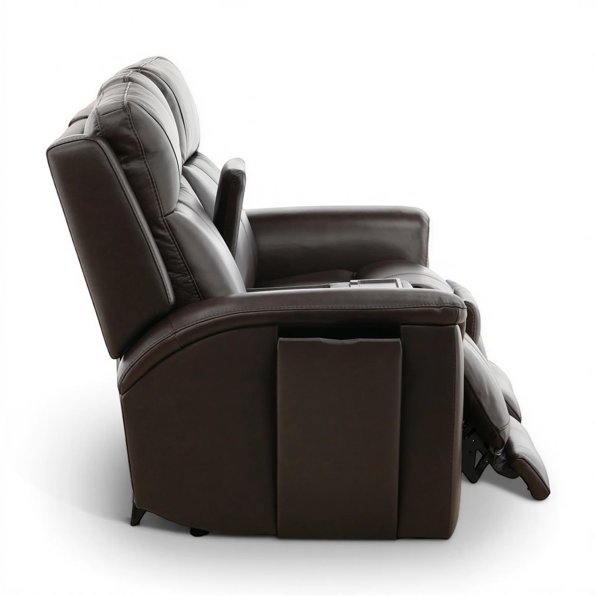 Flexsteel Trey Leather Power Reclining Console Loveseat - Image 24