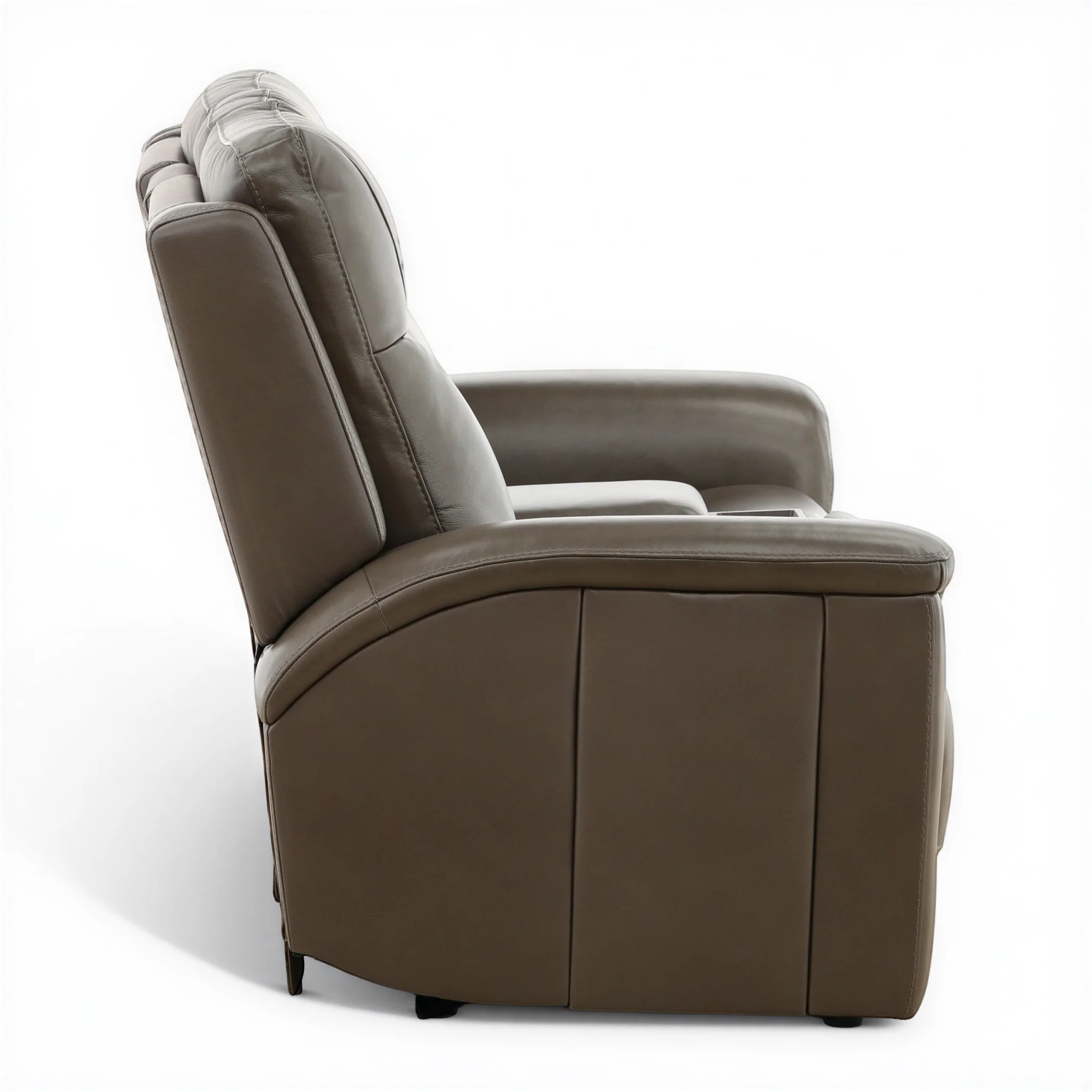 Flexsteel Trey Leather Power Reclining Console Loveseat - Image 7