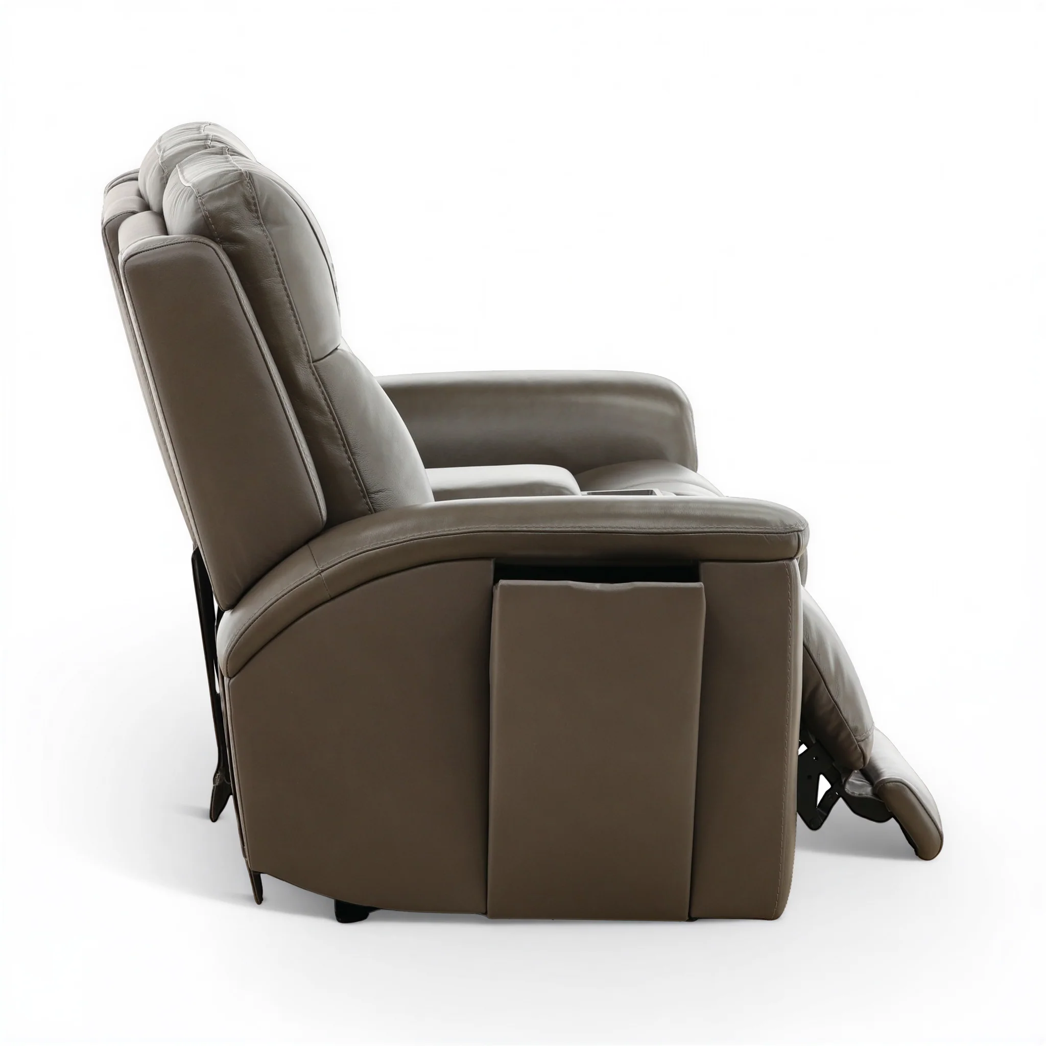 Flexsteel Trey Leather Power Reclining Console Loveseat - Image 9