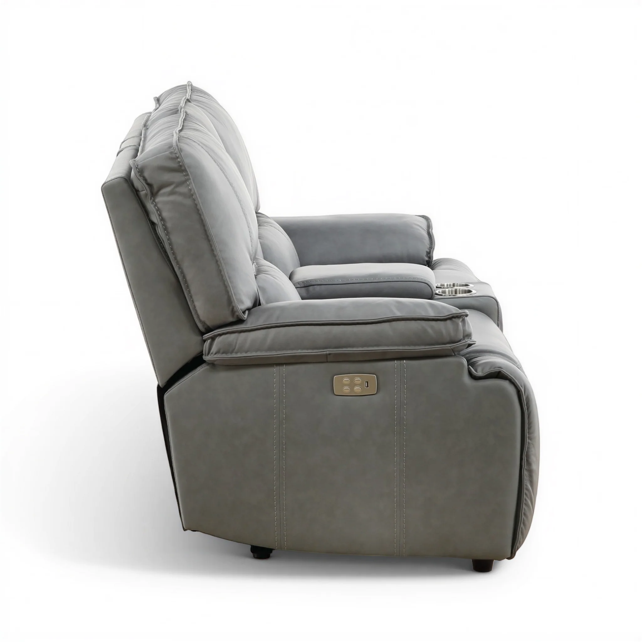 Bozeman II Leather Power Reclining Console Loveseat - Image 5