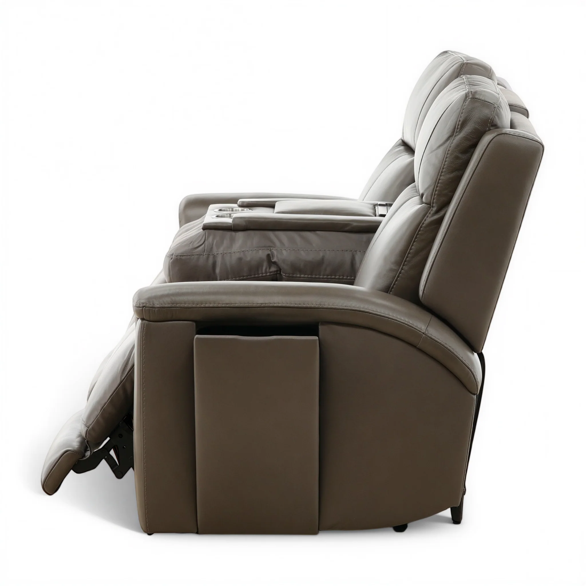 Flexsteel Trey Leather Power Reclining Sofa with Drop-Down Table - Image 12