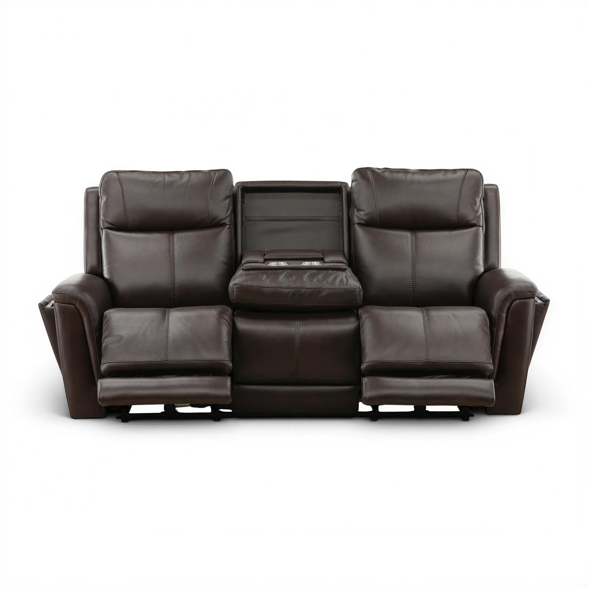 Flexsteel Trey Leather Power Reclining Sofa with Drop-Down Table - Image 22