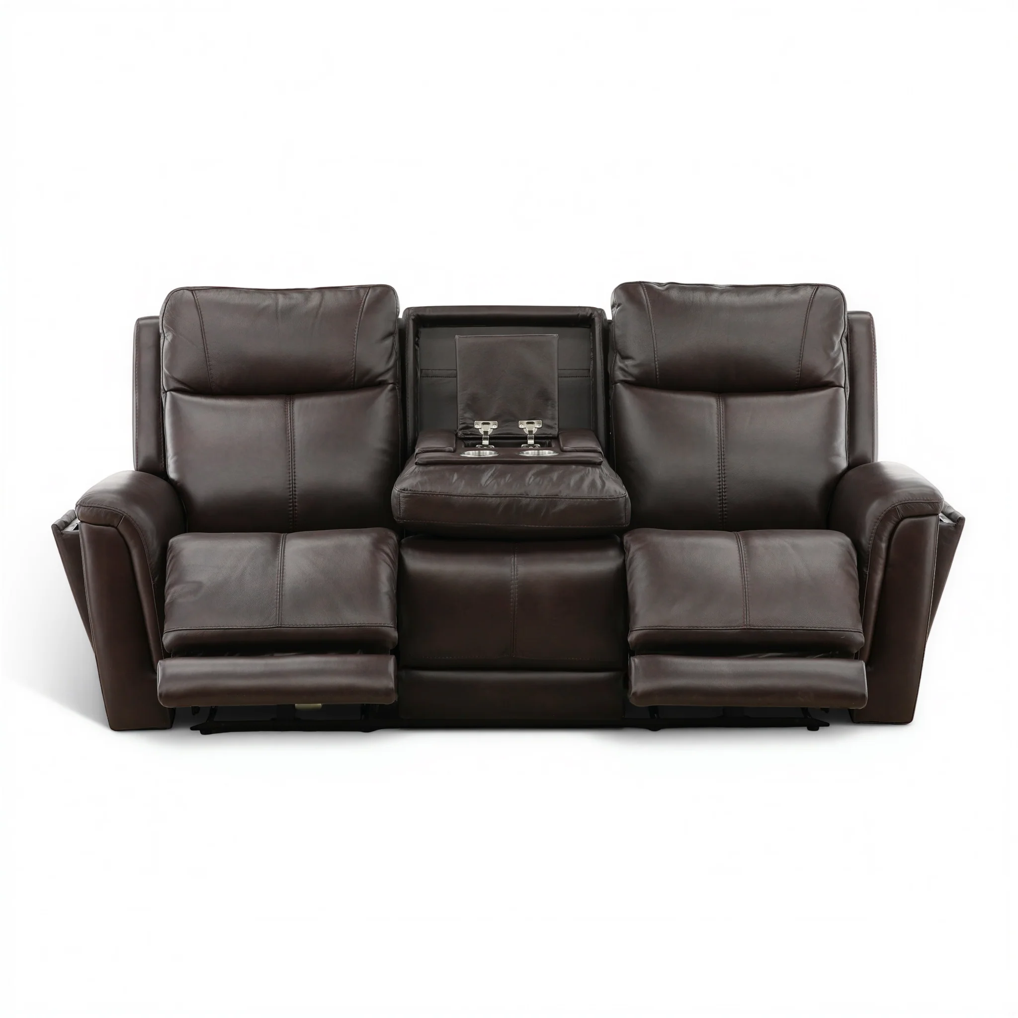 Flexsteel Trey Leather Power Reclining Sofa with Drop-Down Table - Image 23