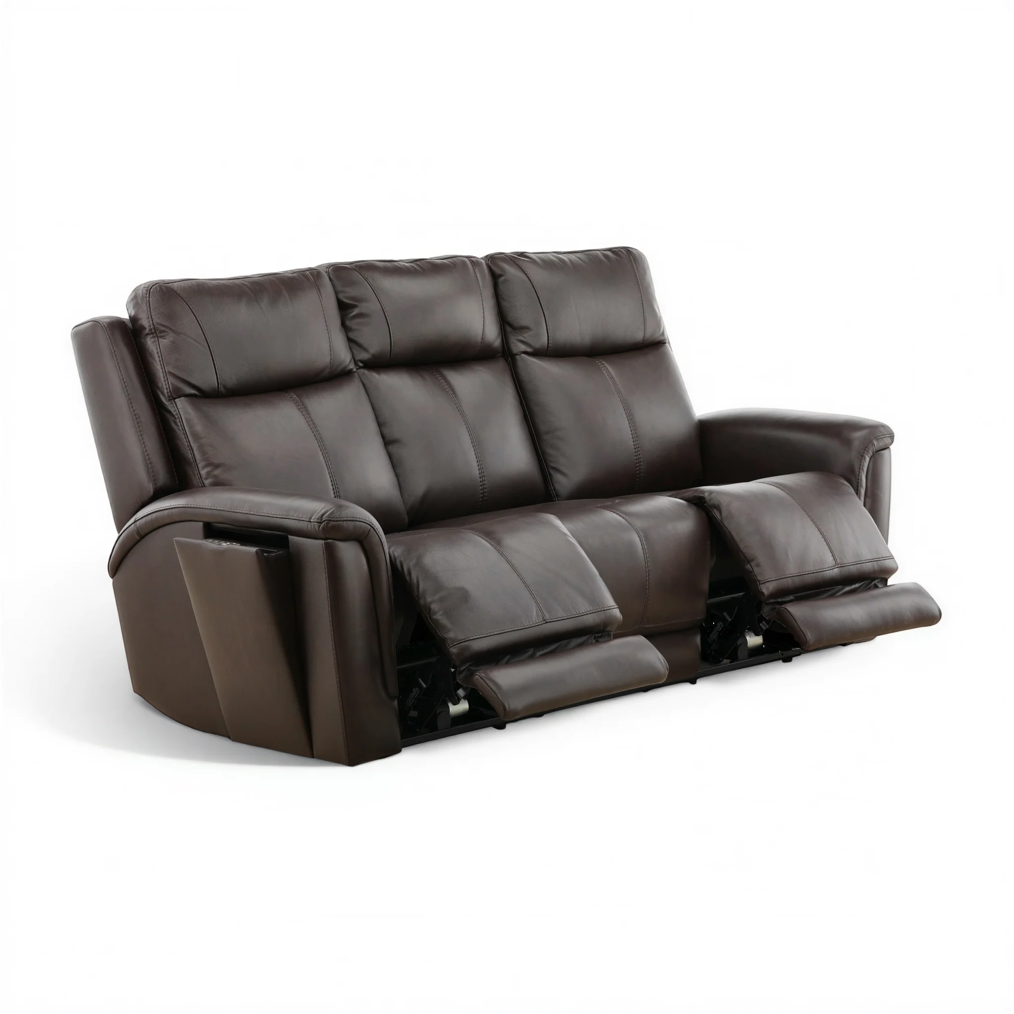 Flexsteel Trey Leather Power Reclining Sofa with Drop-Down Table - Image 25