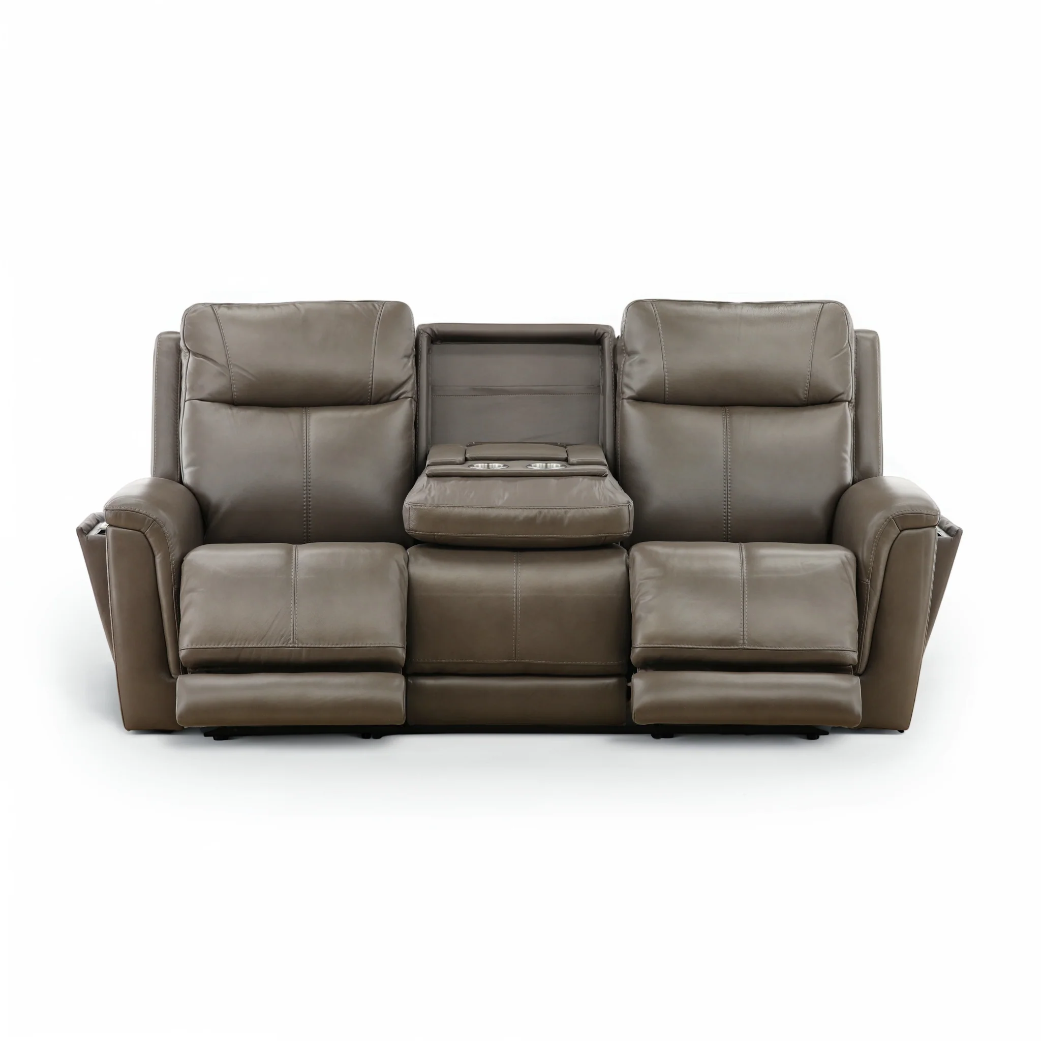 Flexsteel Trey Leather Power Reclining Sofa with Drop-Down Table - Image 5