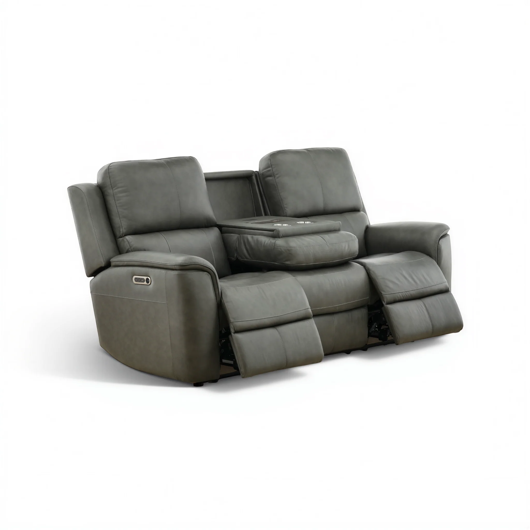 Flexsteel Grayson Leather power Sofa with Drop Down Table - Image 5