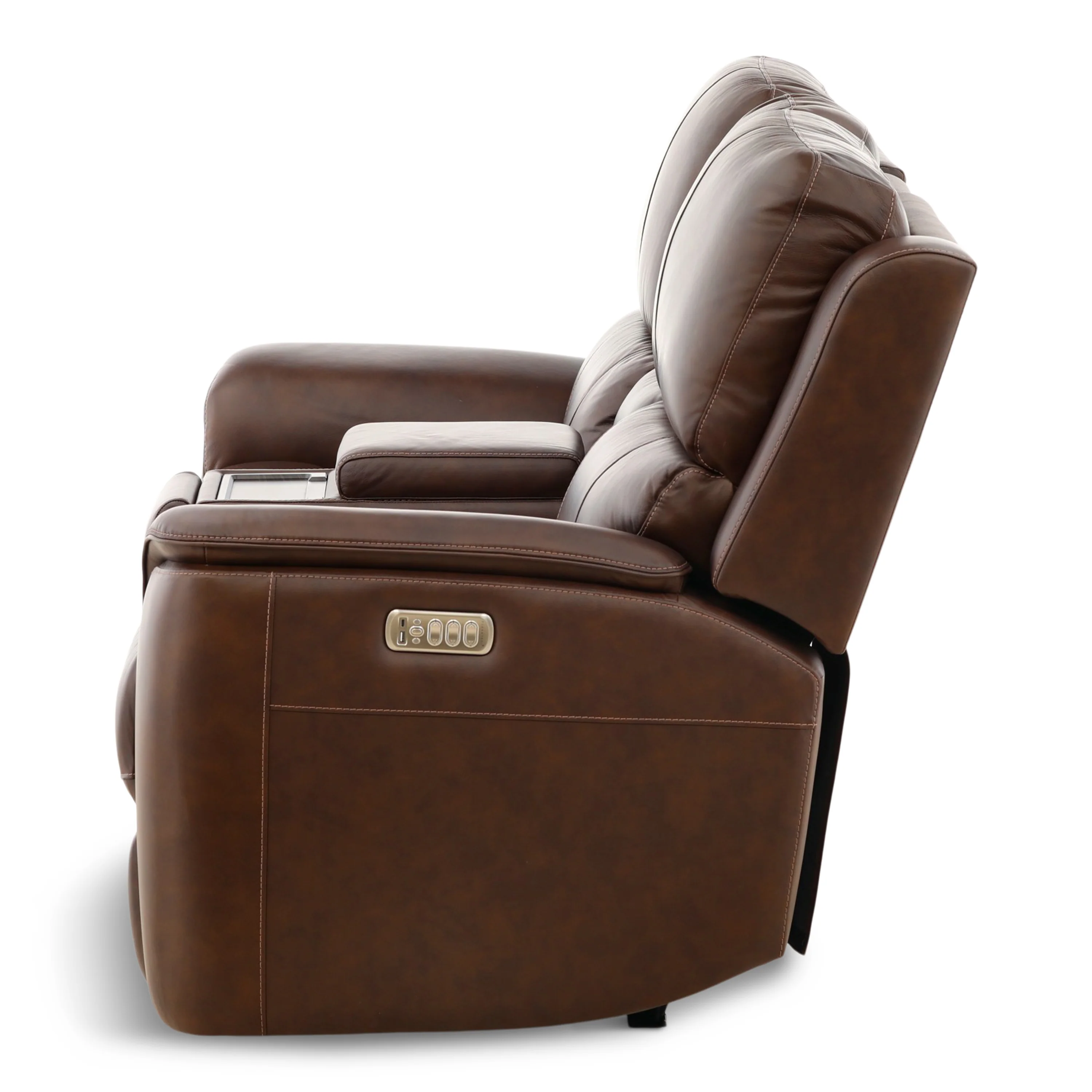 Flexsteel Karson Leather Power Reclining Console Loveseat - Image 10