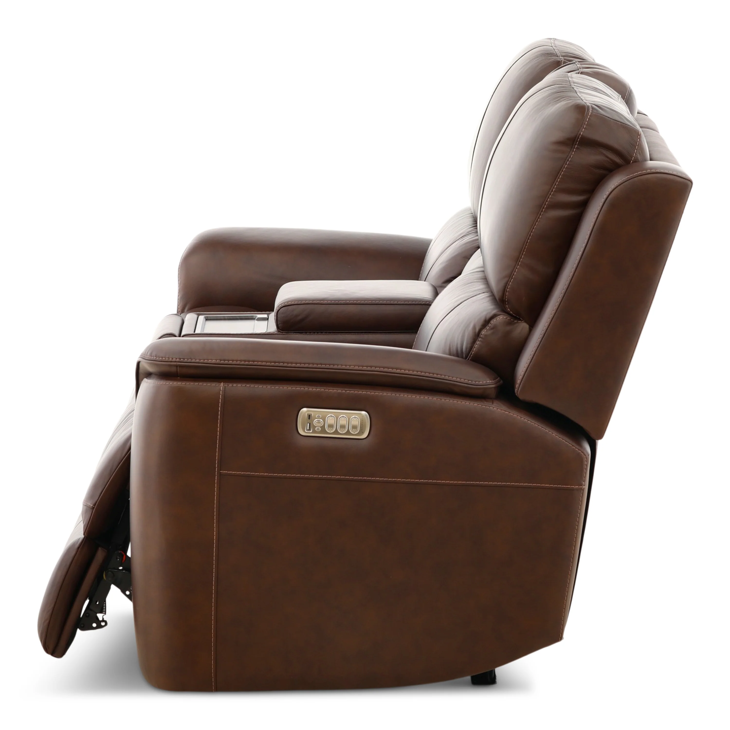 Flexsteel Karson Leather Power Reclining Console Loveseat - Image 11