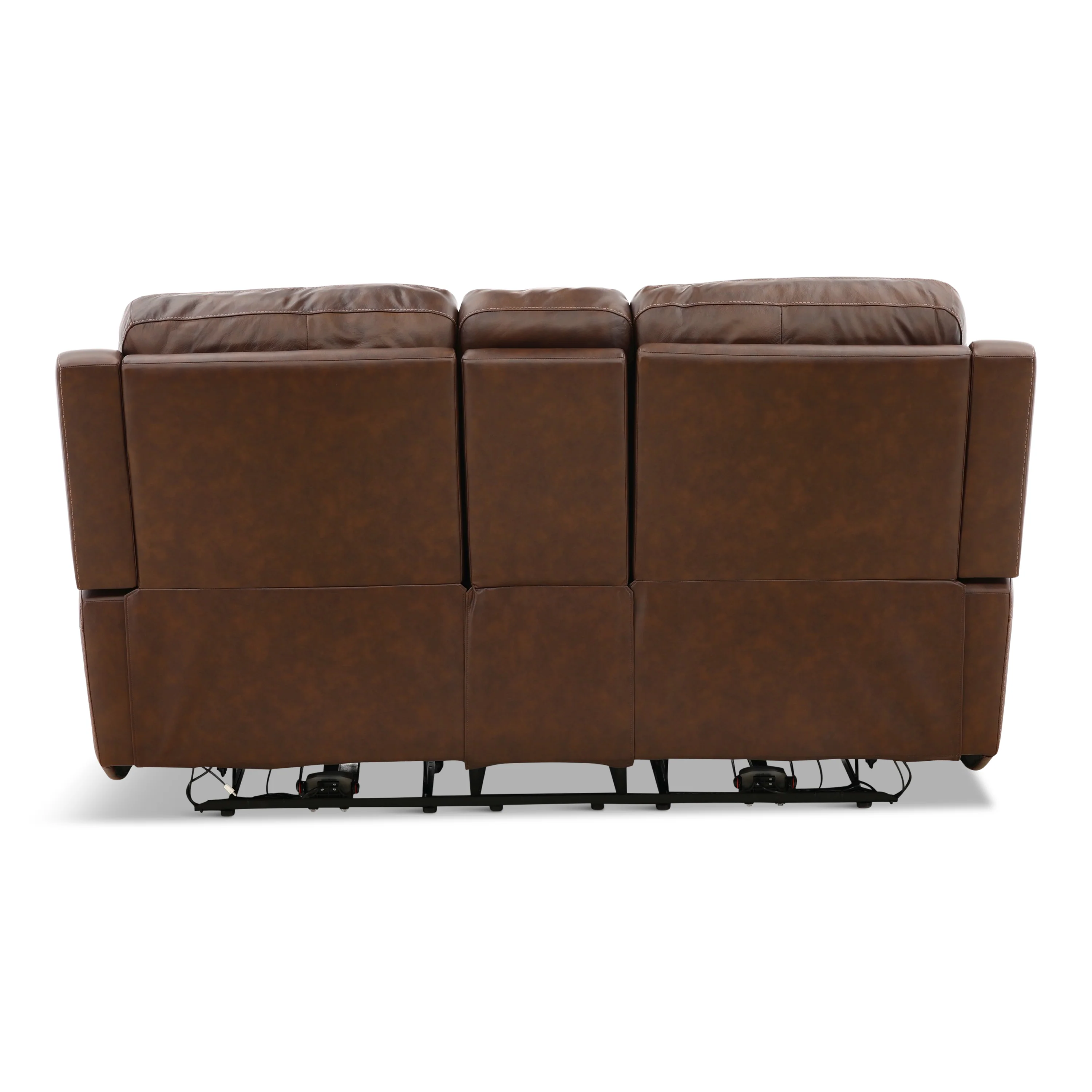 Flexsteel Karson Leather Power Reclining Console Loveseat - Image 12