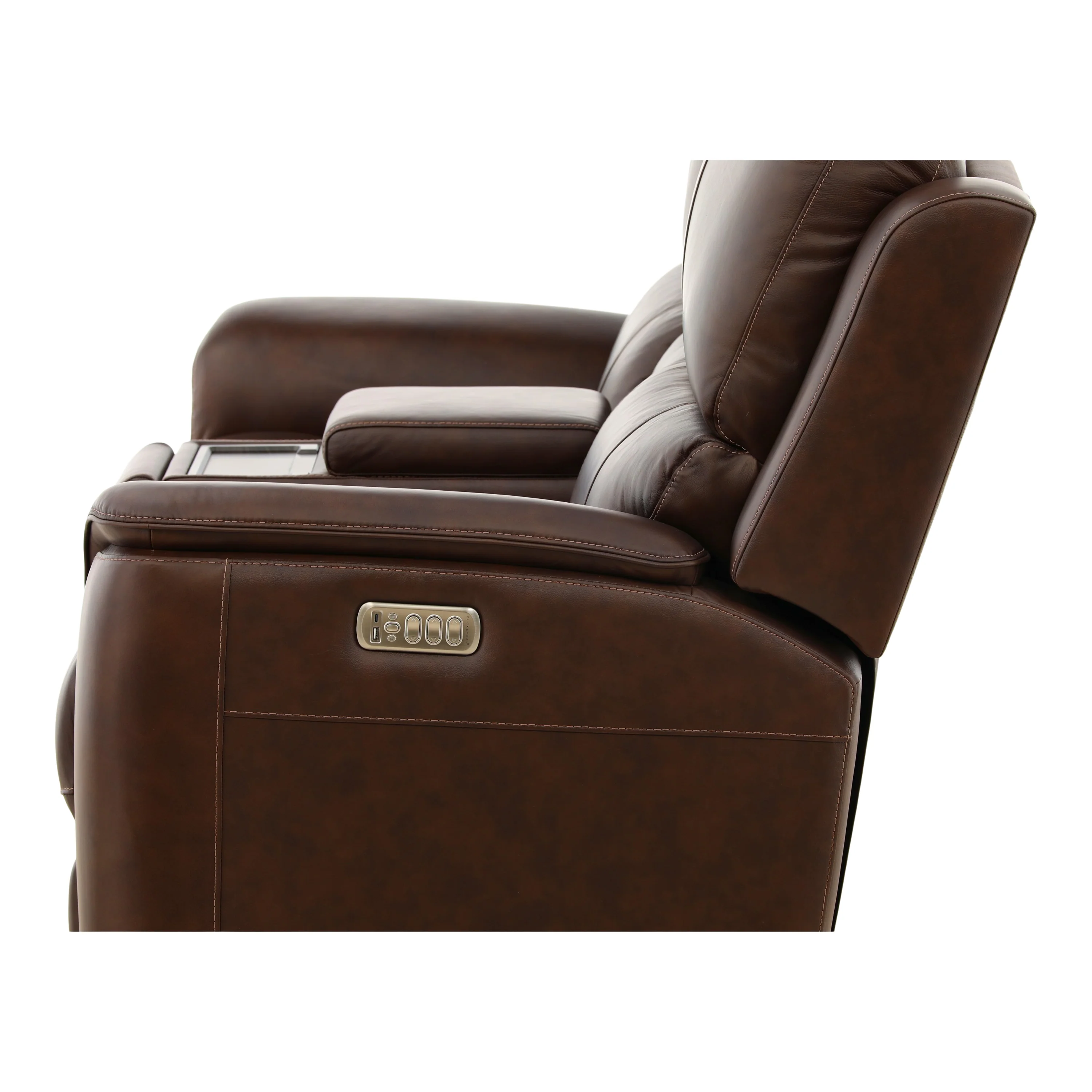 Flexsteel Karson Leather Power Reclining Console Loveseat - Image 14