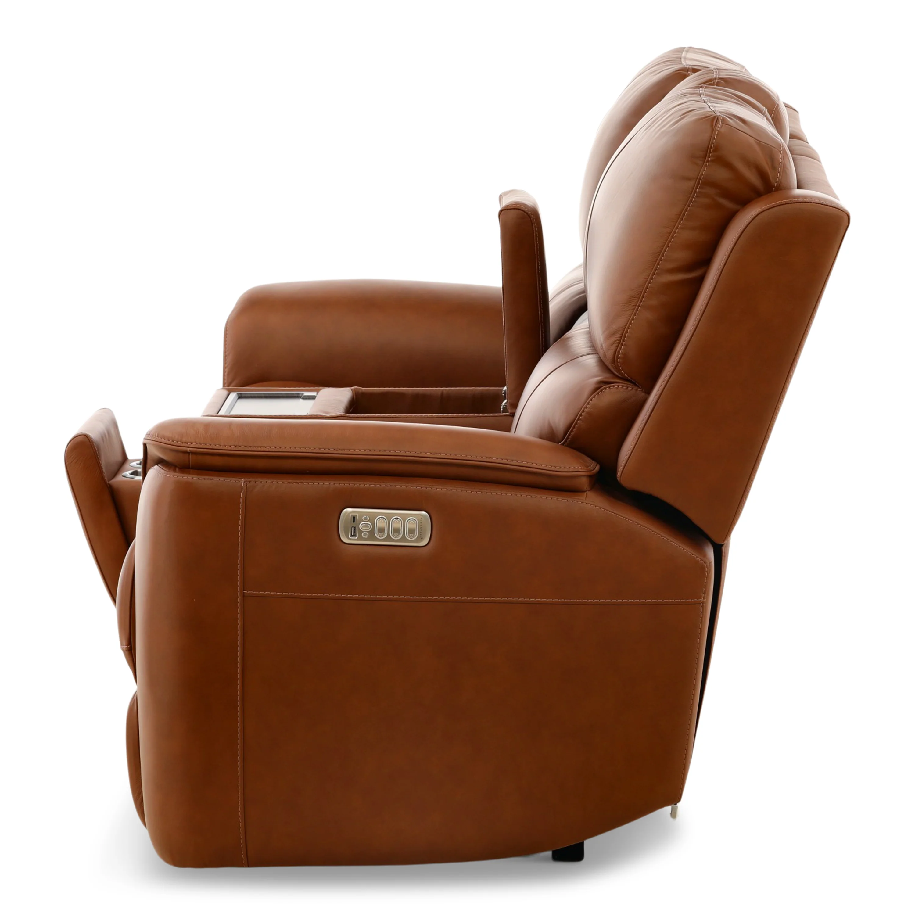 Flexsteel Karson Leather Power Reclining Console Loveseat - Image 16