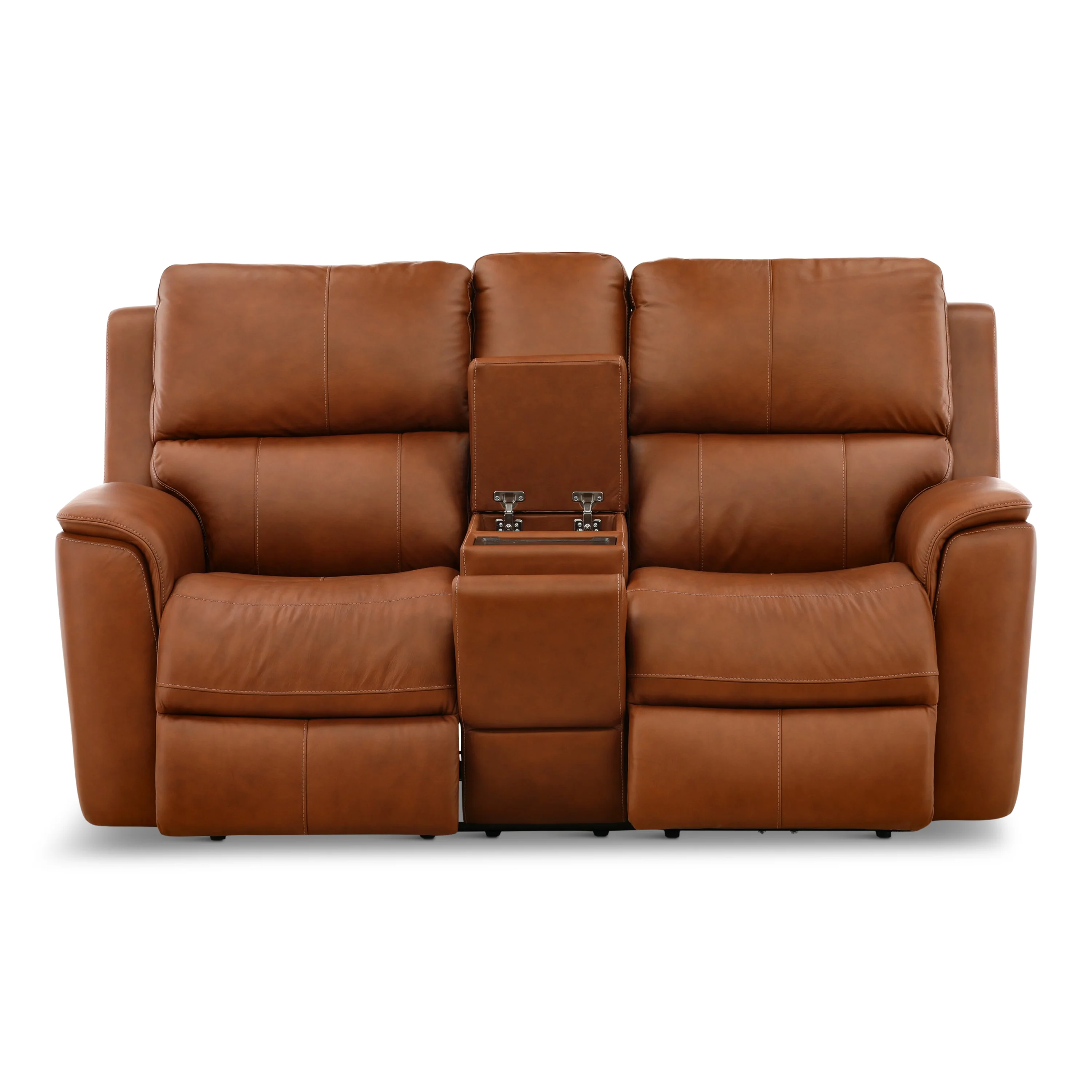 Flexsteel Karson Leather Power Reclining Console Loveseat - Image 19