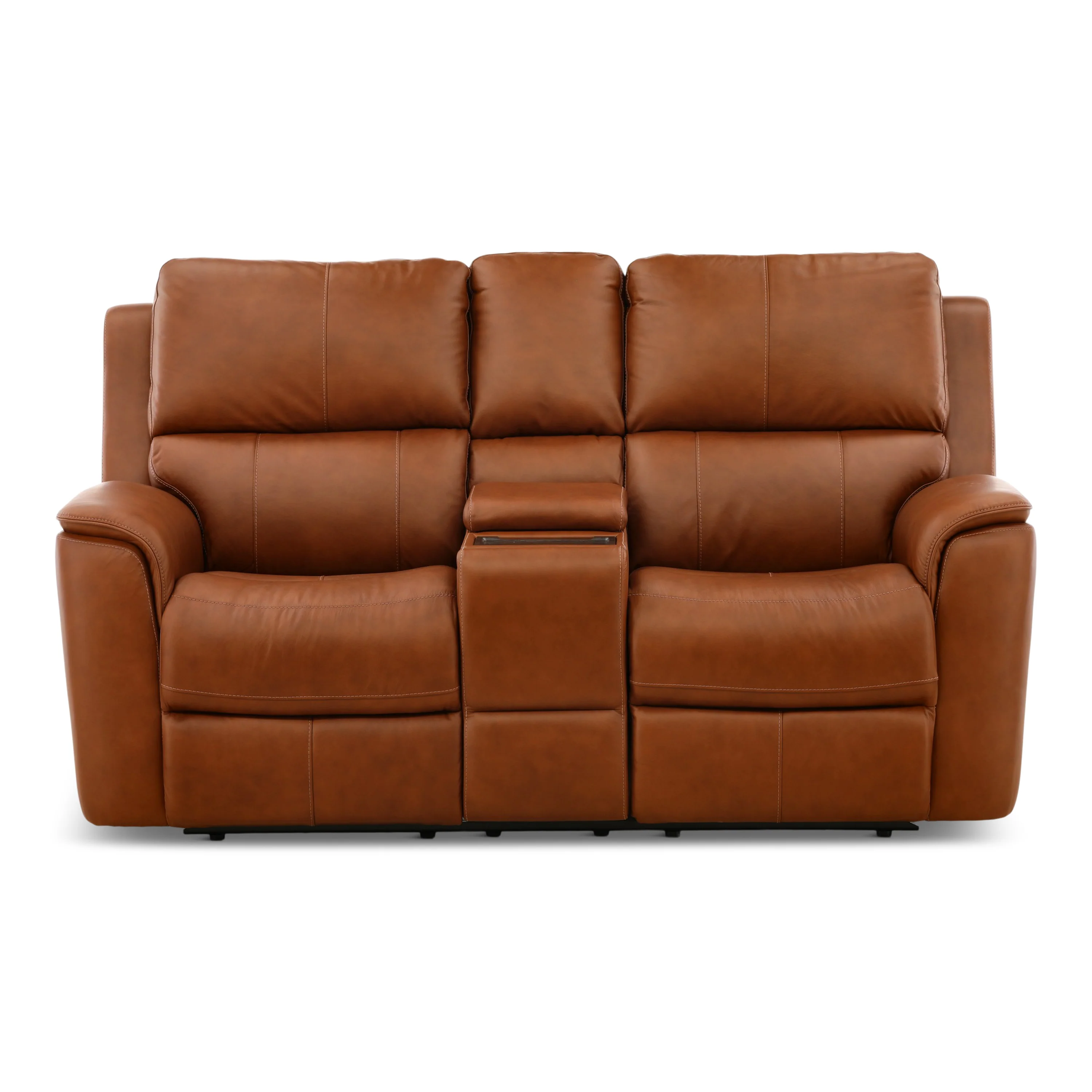 Flexsteel Karson Leather Power Reclining Console Loveseat - Image 21