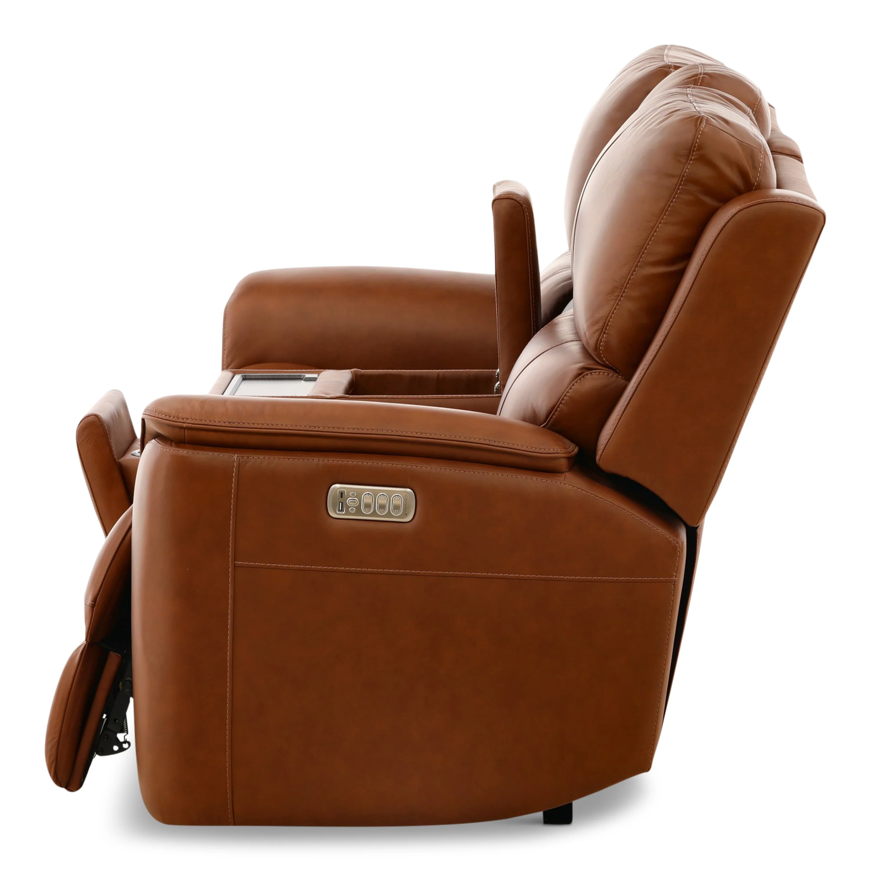 Flexsteel Karson Leather Power Reclining Console Loveseat - Image 22
