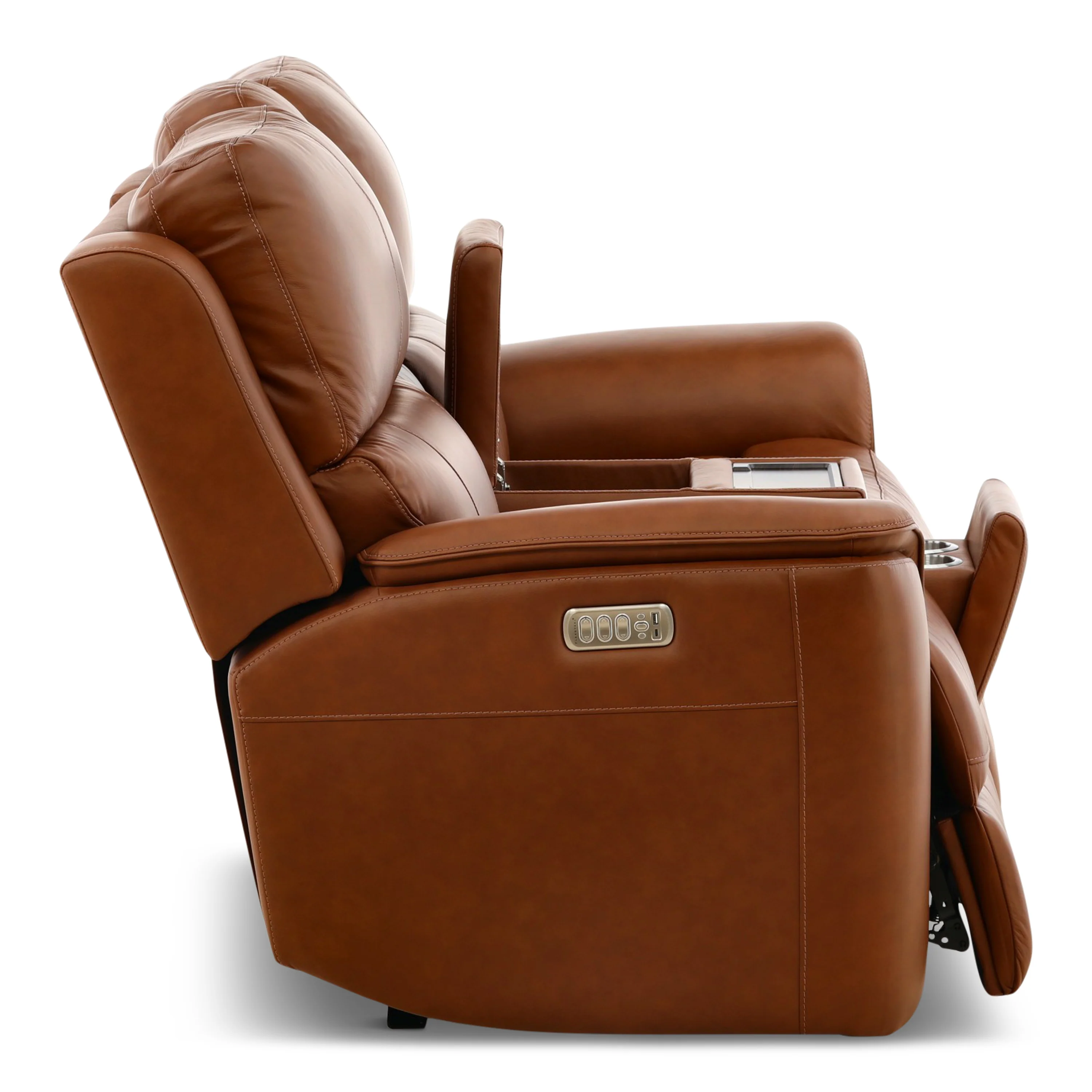 Flexsteel Karson Leather Power Reclining Console Loveseat - Image 23
