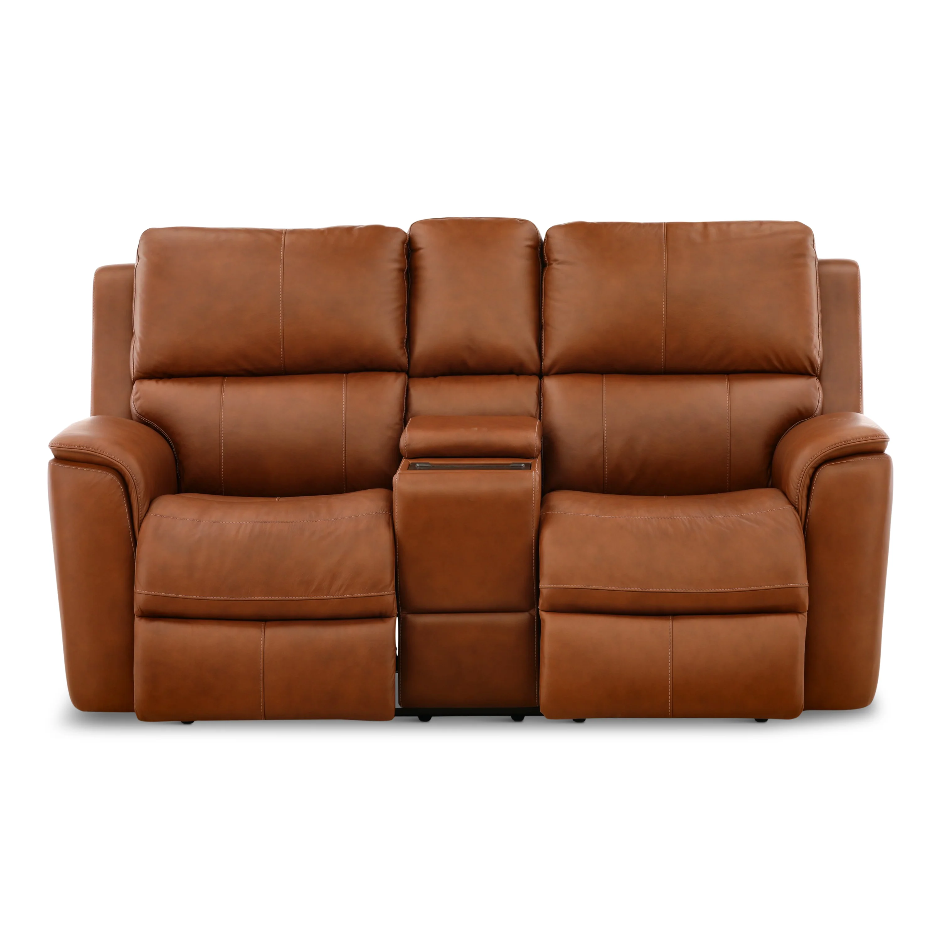 Flexsteel Karson Leather Power Reclining Console Loveseat - Image 25
