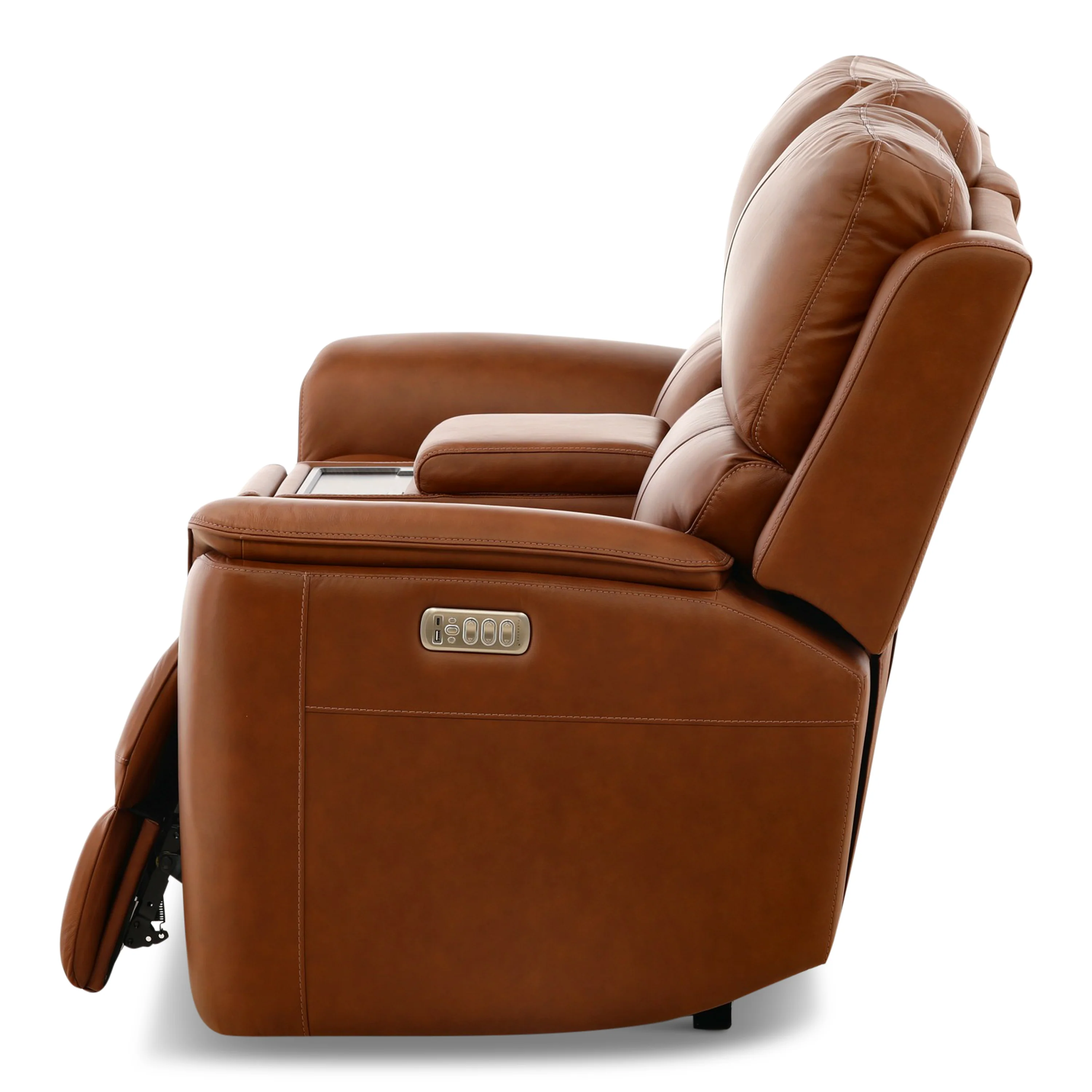 Flexsteel Karson Leather Power Reclining Console Loveseat - Image 27