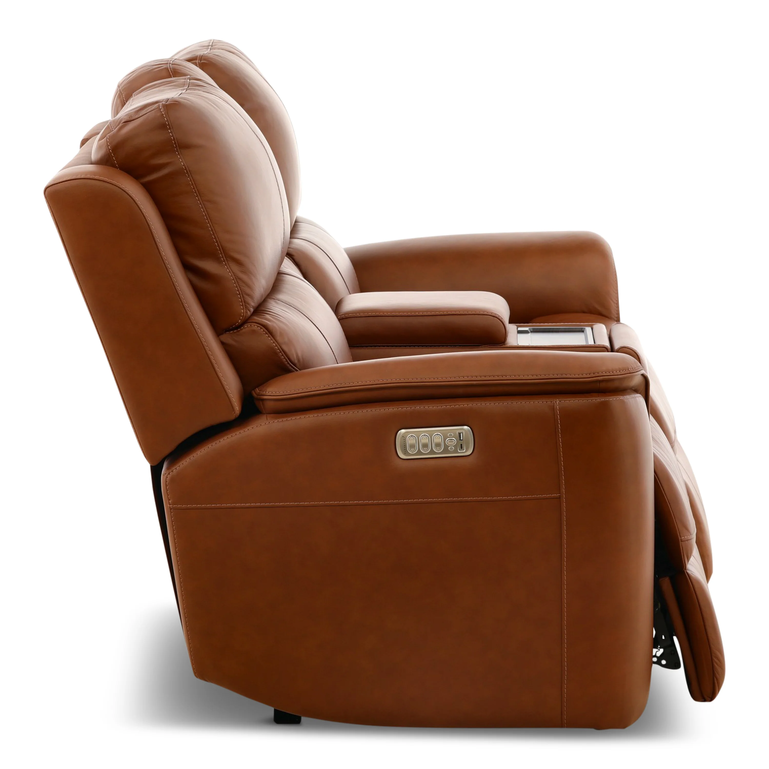 Flexsteel Karson Leather Power Reclining Console Loveseat - Image 29