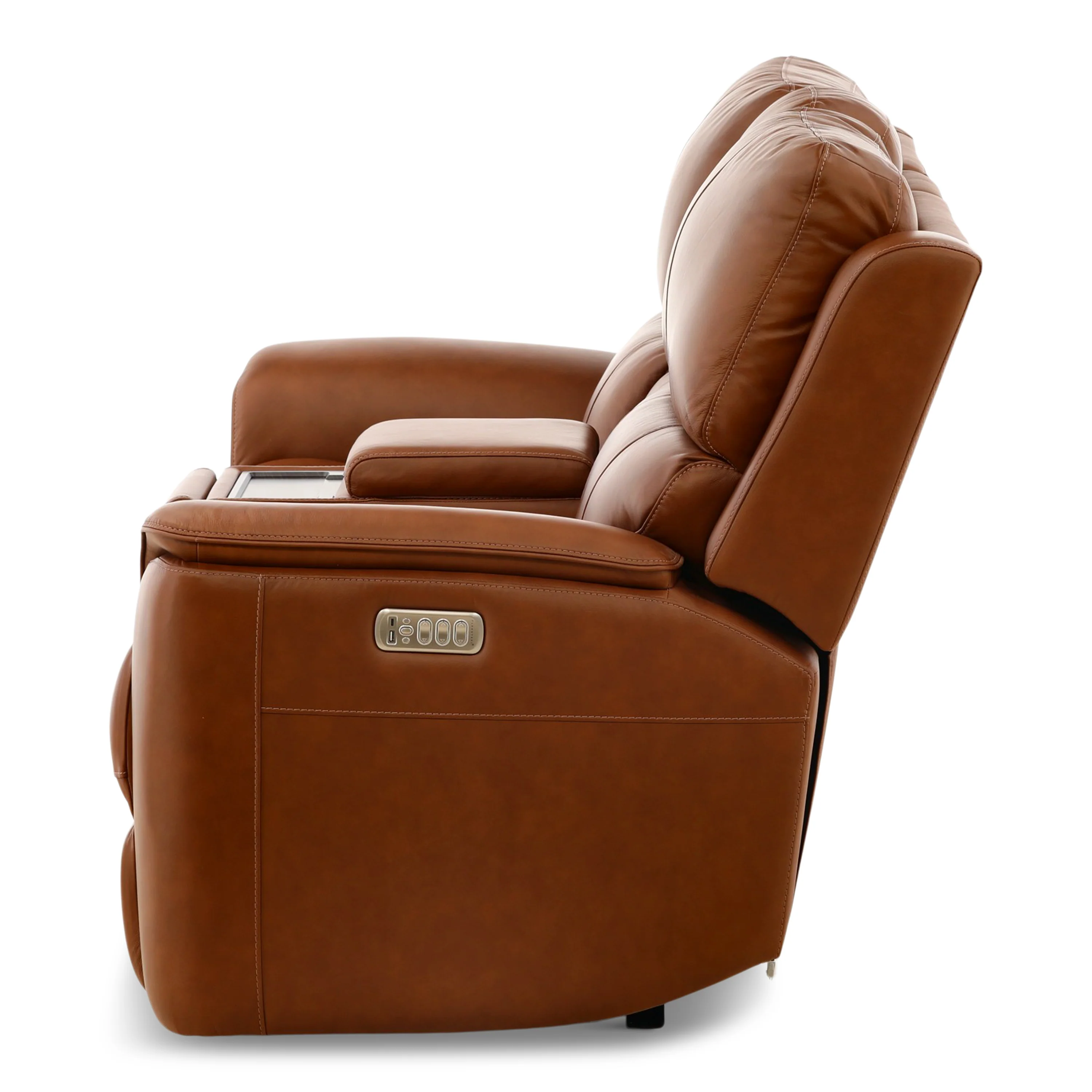 Flexsteel Karson Leather Power Reclining Console Loveseat - Image 31