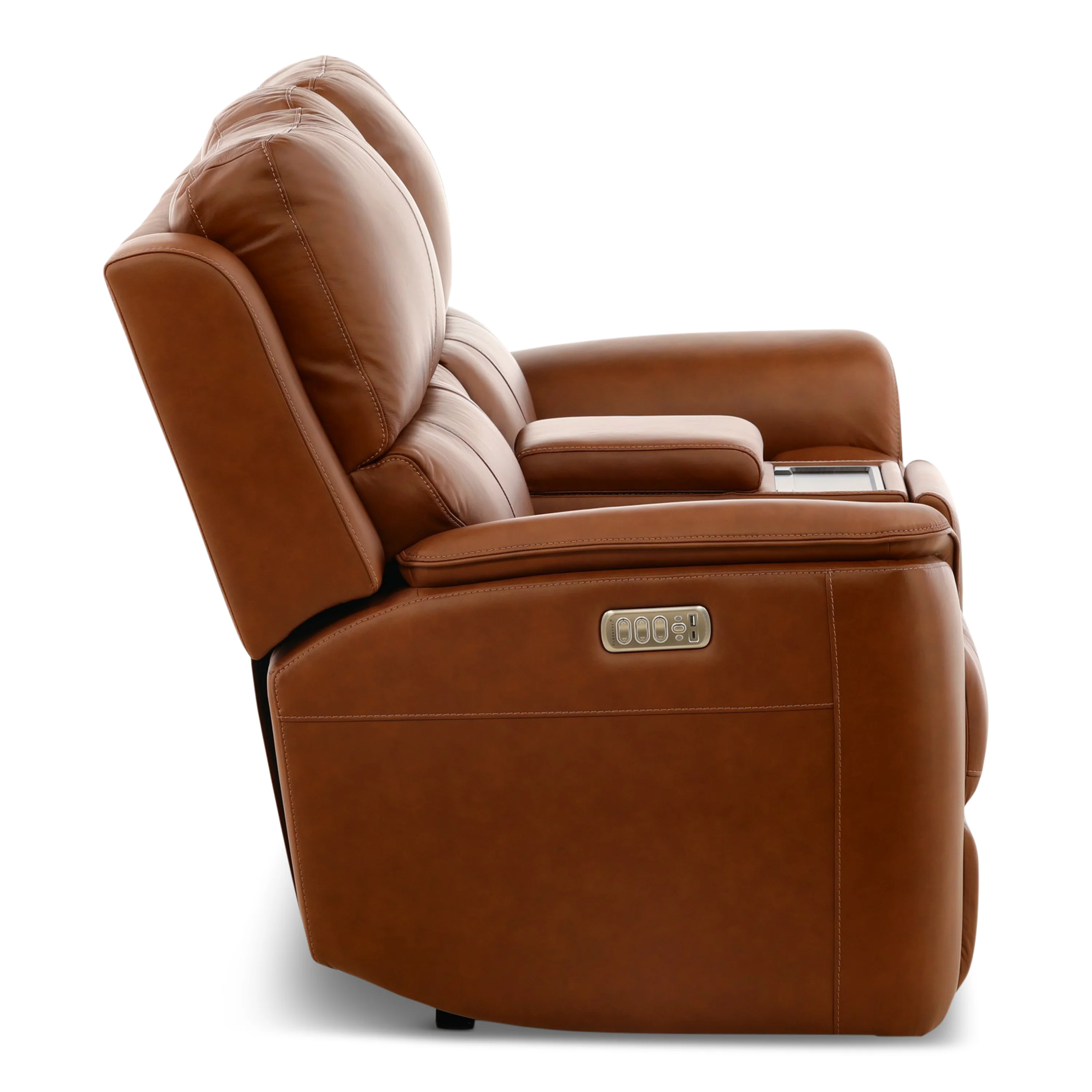 Flexsteel Karson Leather Power Reclining Console Loveseat - Image 33