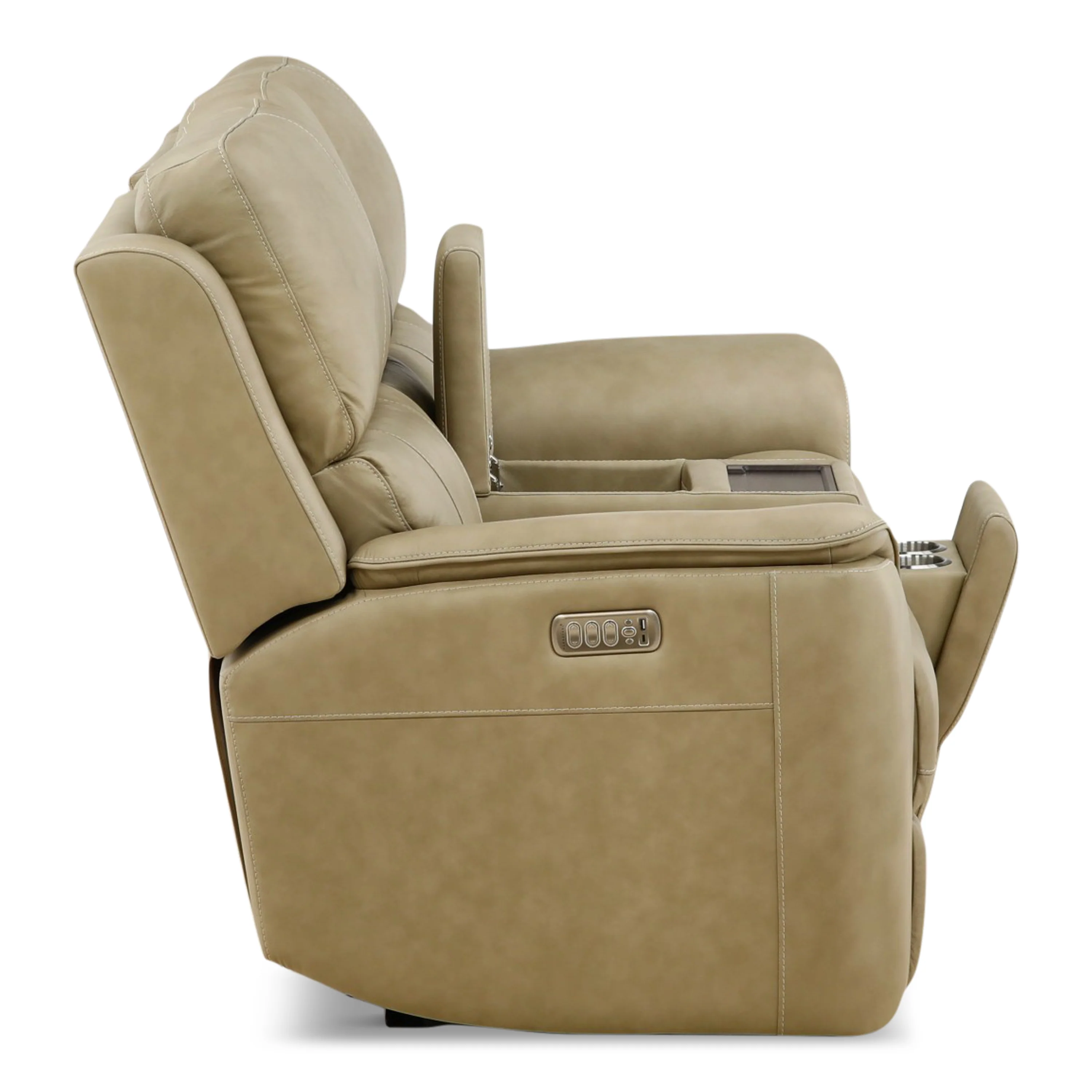 Flexsteel Karson Leather Power Reclining Console Loveseat - Image 38