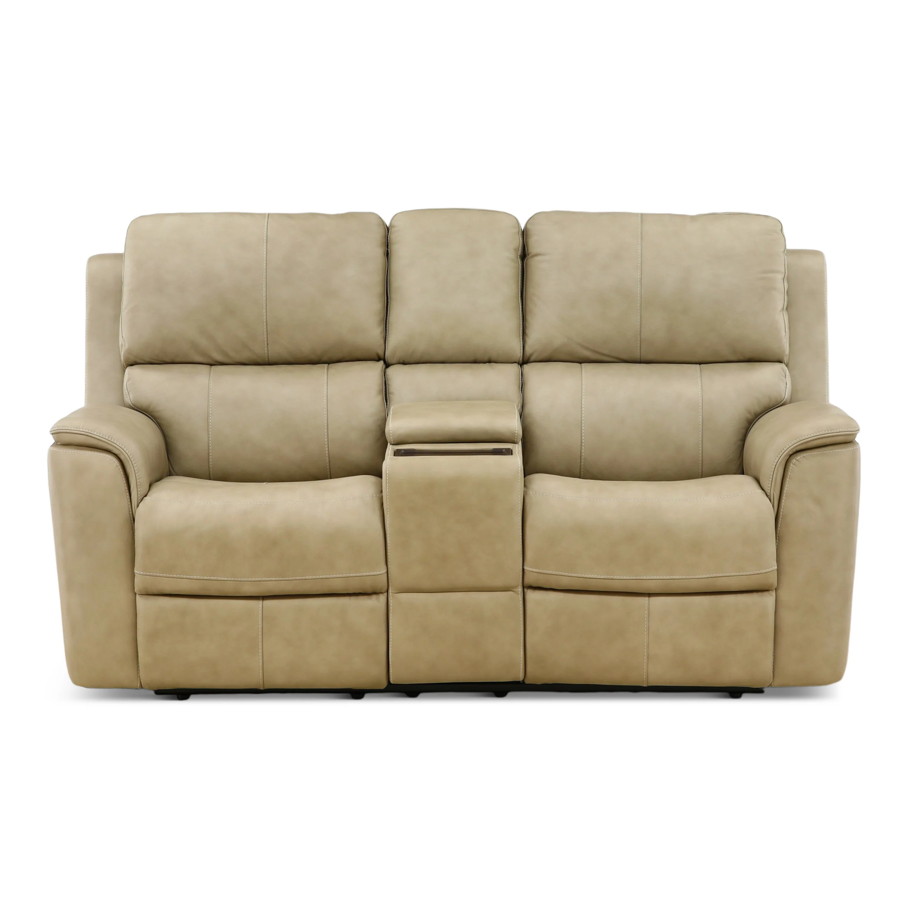 Flexsteel Karson Leather Power Reclining Console Loveseat - Image 42