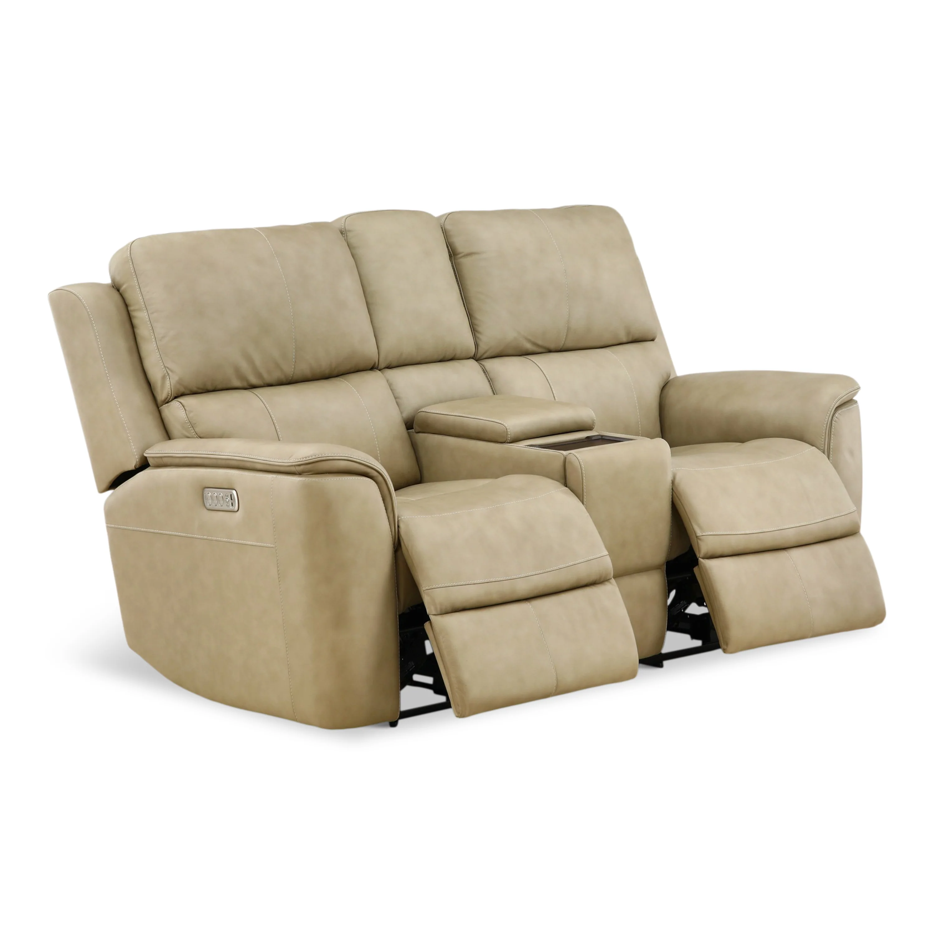Flexsteel Karson Leather Power Reclining Console Loveseat - Image 45