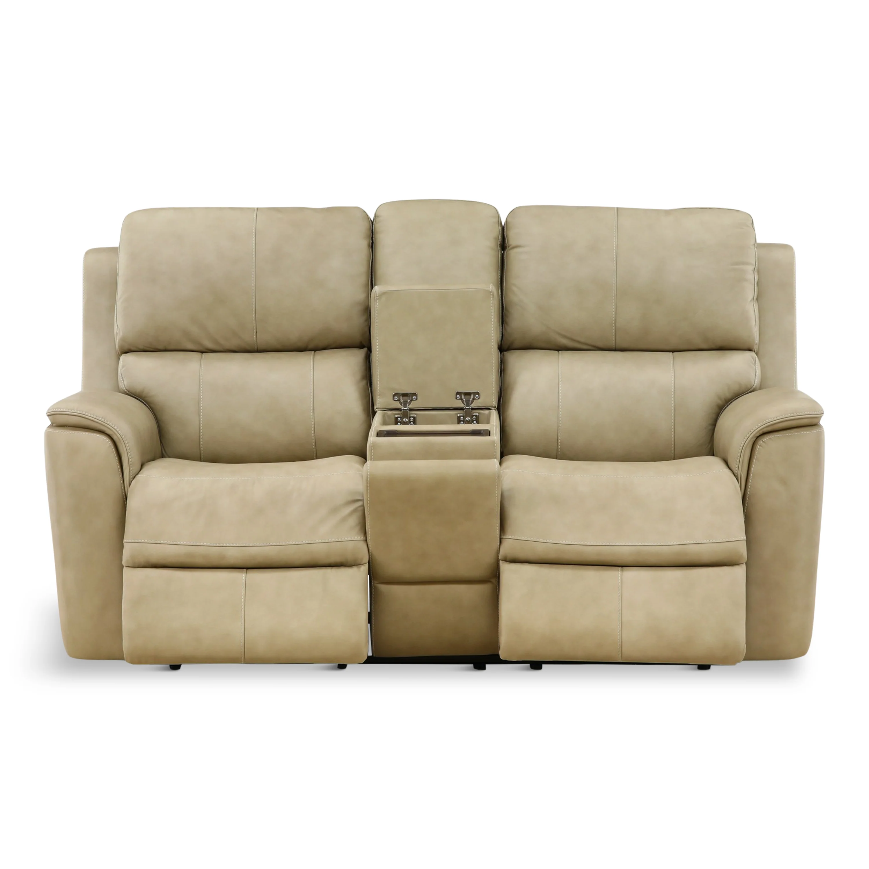 Flexsteel Karson Leather Power Reclining Console Loveseat - Image 46
