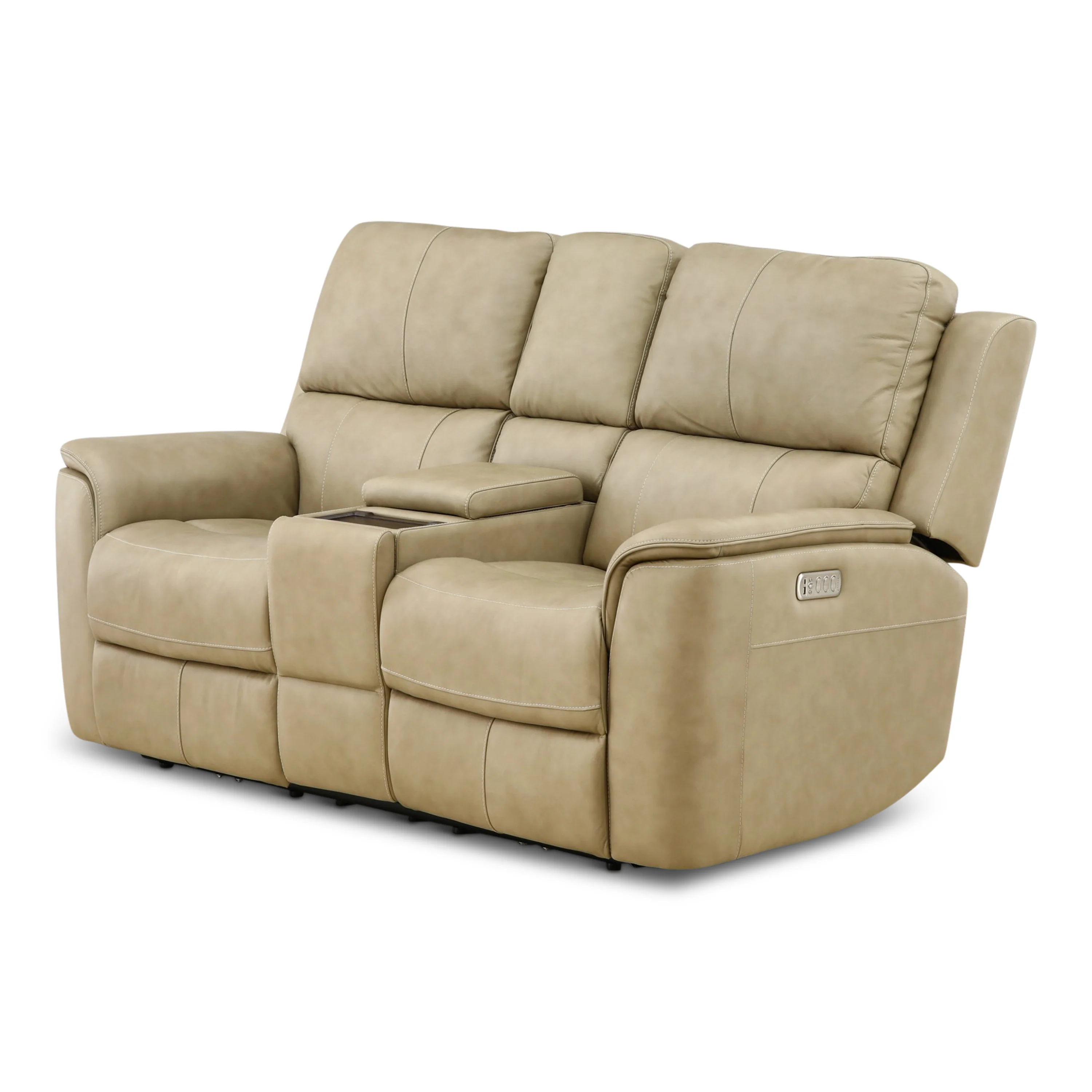 Flexsteel Karson Leather Power Reclining Console Loveseat - Image 49